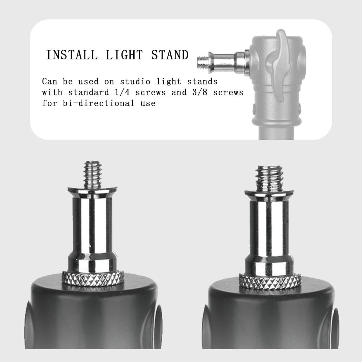 Adaptador Tornillo Macho 1/4 a 3/8 KuuGuu 70mm Aluminio