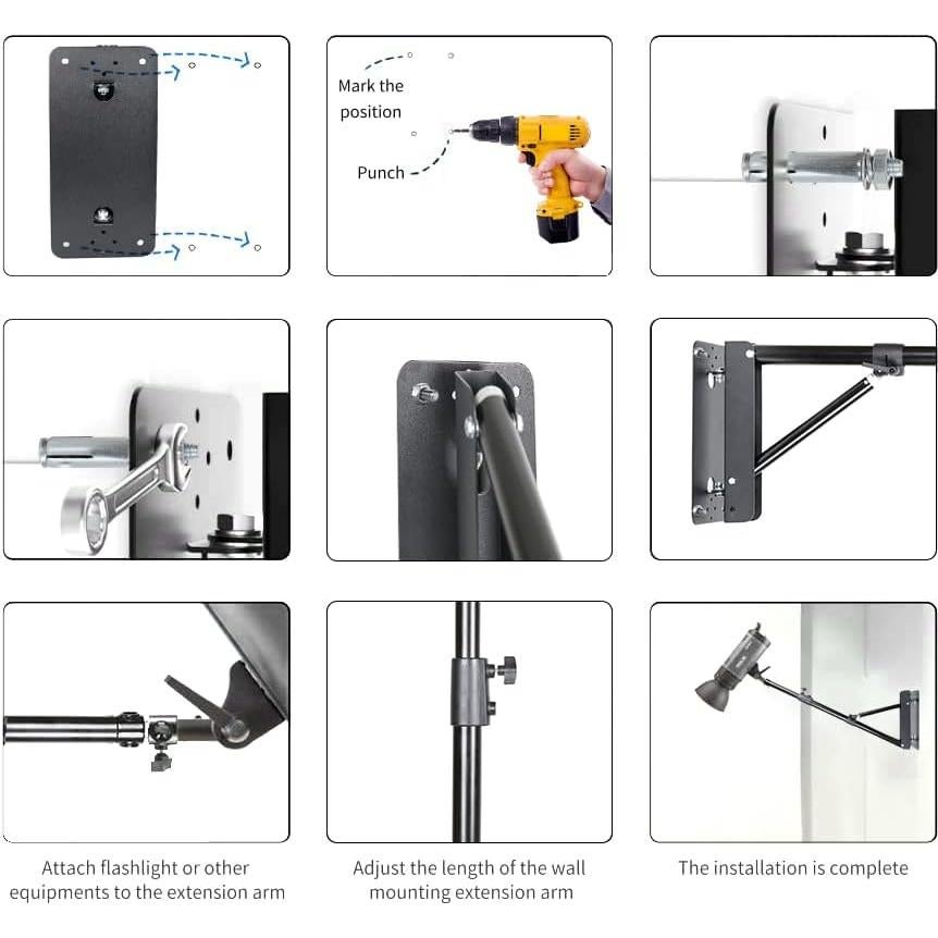 Soporte de Pared Ajustable LTRINGYS para Luz de Anillo 130cm