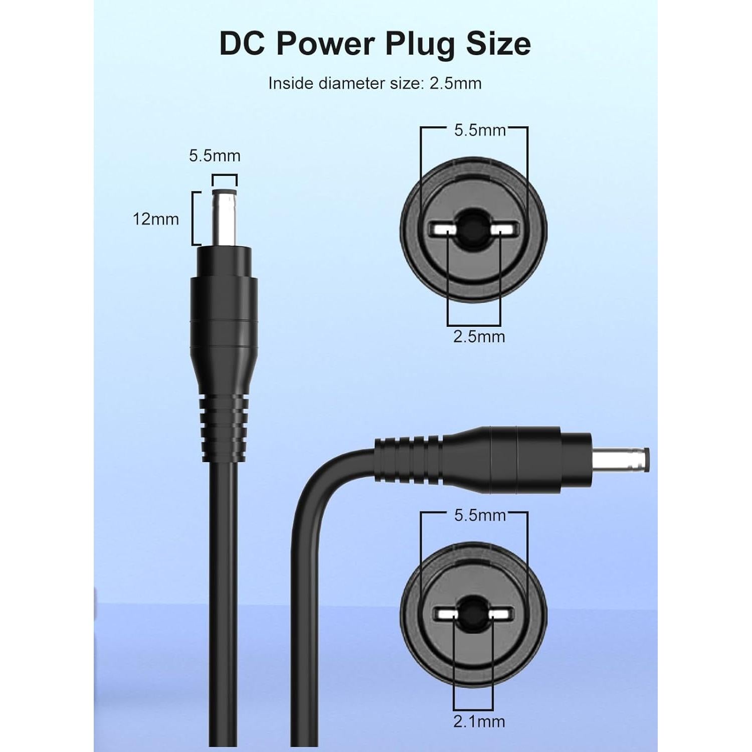 Cable de Alimentación 15V 5A para Luz de Anillo Neewer 14/18"