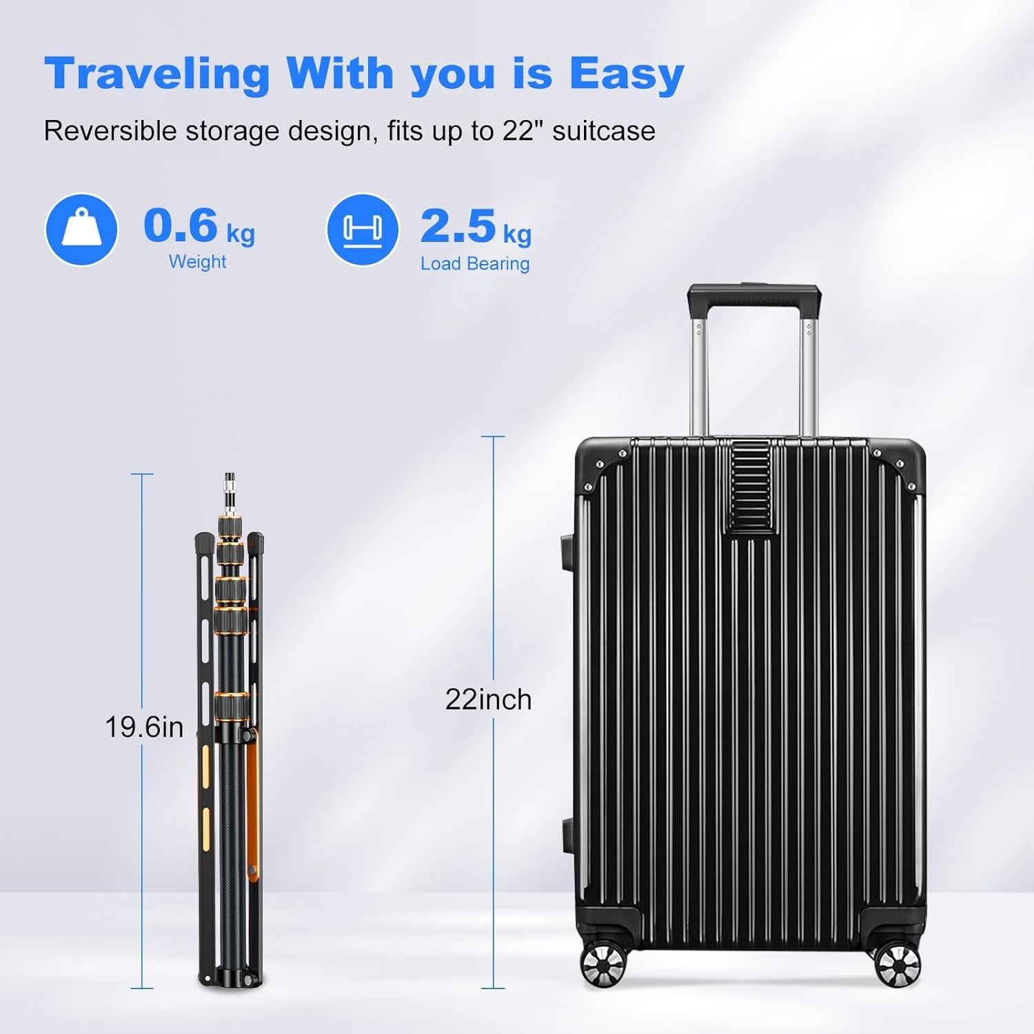 Soporte de Luz de Viaje Extensible Soonpho 2.2m con Bolsa