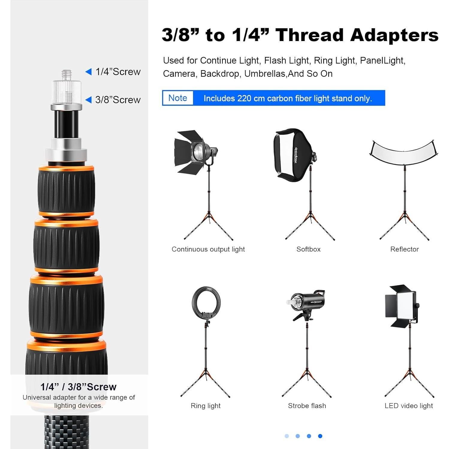 Soporte de Luz de Viaje Extensible Soonpho 2.2m con Bolsa
