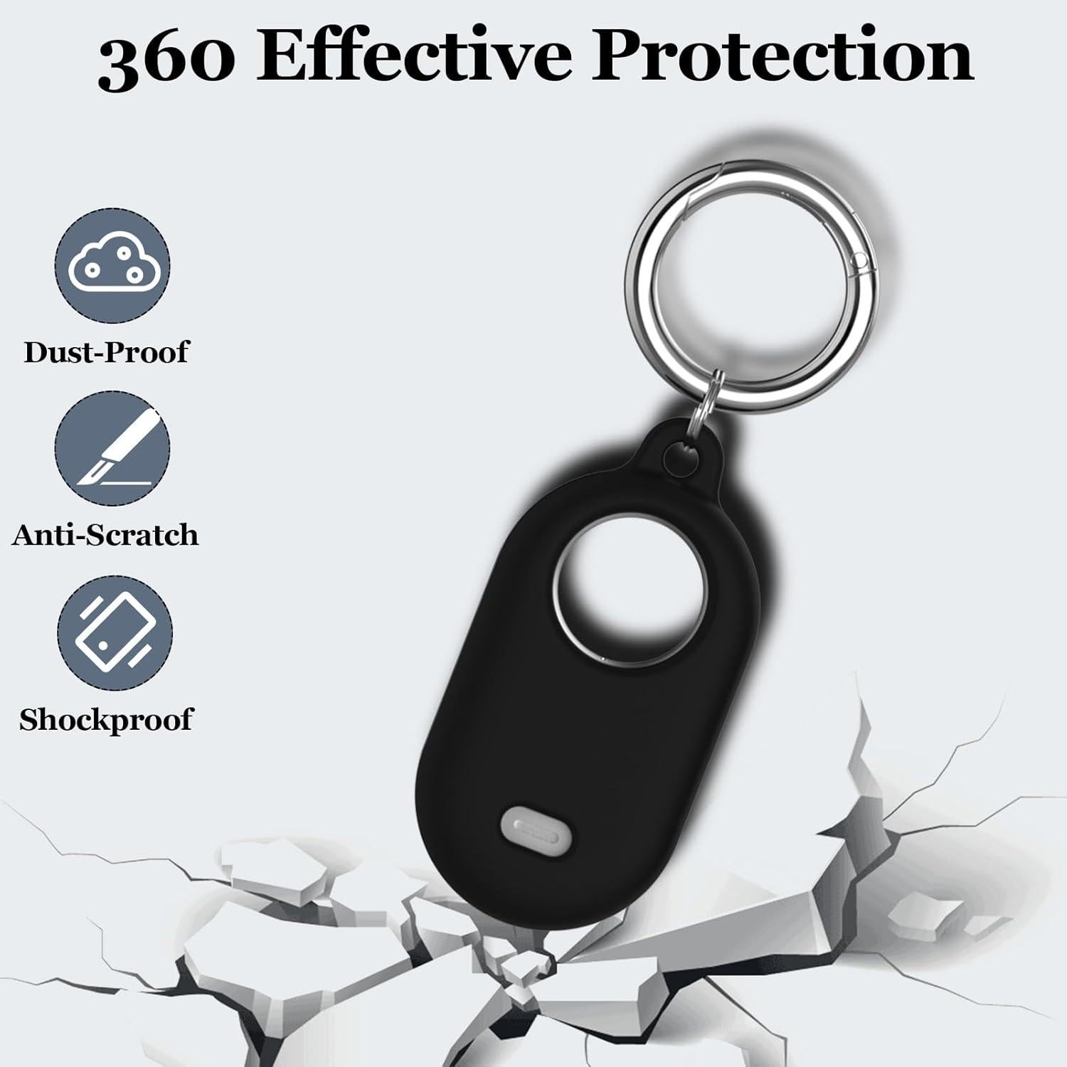 Funda Protectora de Silicona Tyanuzz para Samsung Smart Tag 2 - 2 Paquete Negro