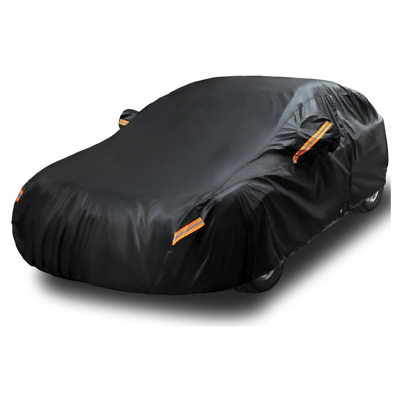 EzyShade 10-Layer Car Cover Waterproof All Weather. See Vehicle Size-Chart for Accurate Fit. Outdoor Full Exterior Covers for Automobiles Sedan Hatch. Rain Sun Snow. Black, Size A0 (See SizeChart)