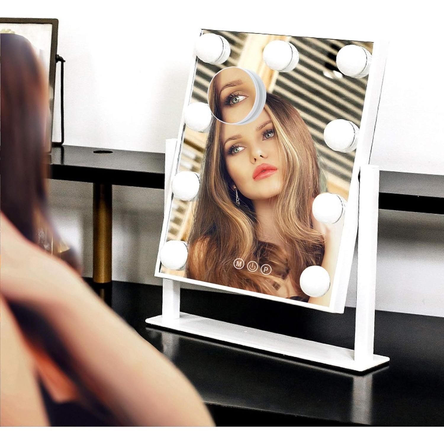 Espejo de Maquillaje Iluminado BWLLNI 30.48x35.56 cm LED 3 Colores