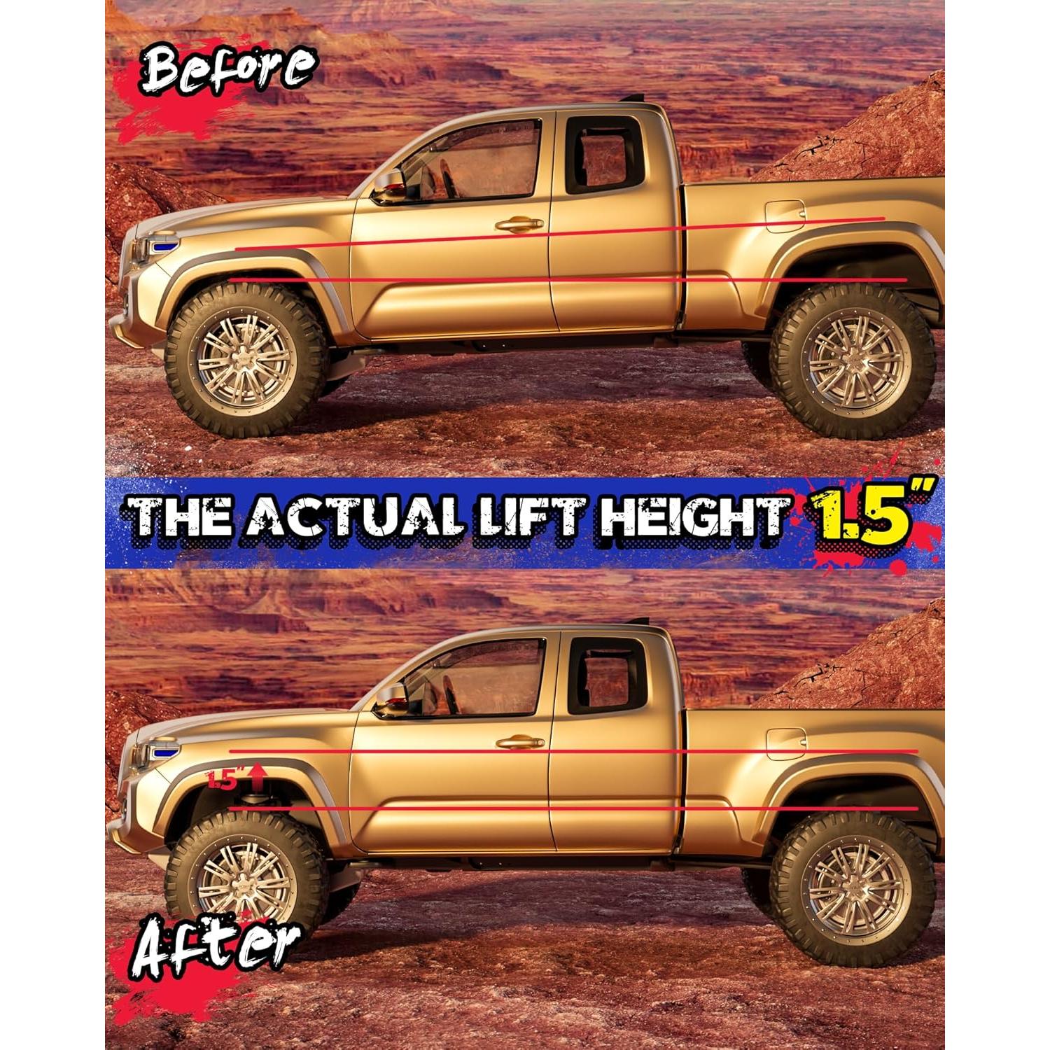 KSP Kit de Elevación Frontal 1.5" para Toyota Tacoma 2005-2023