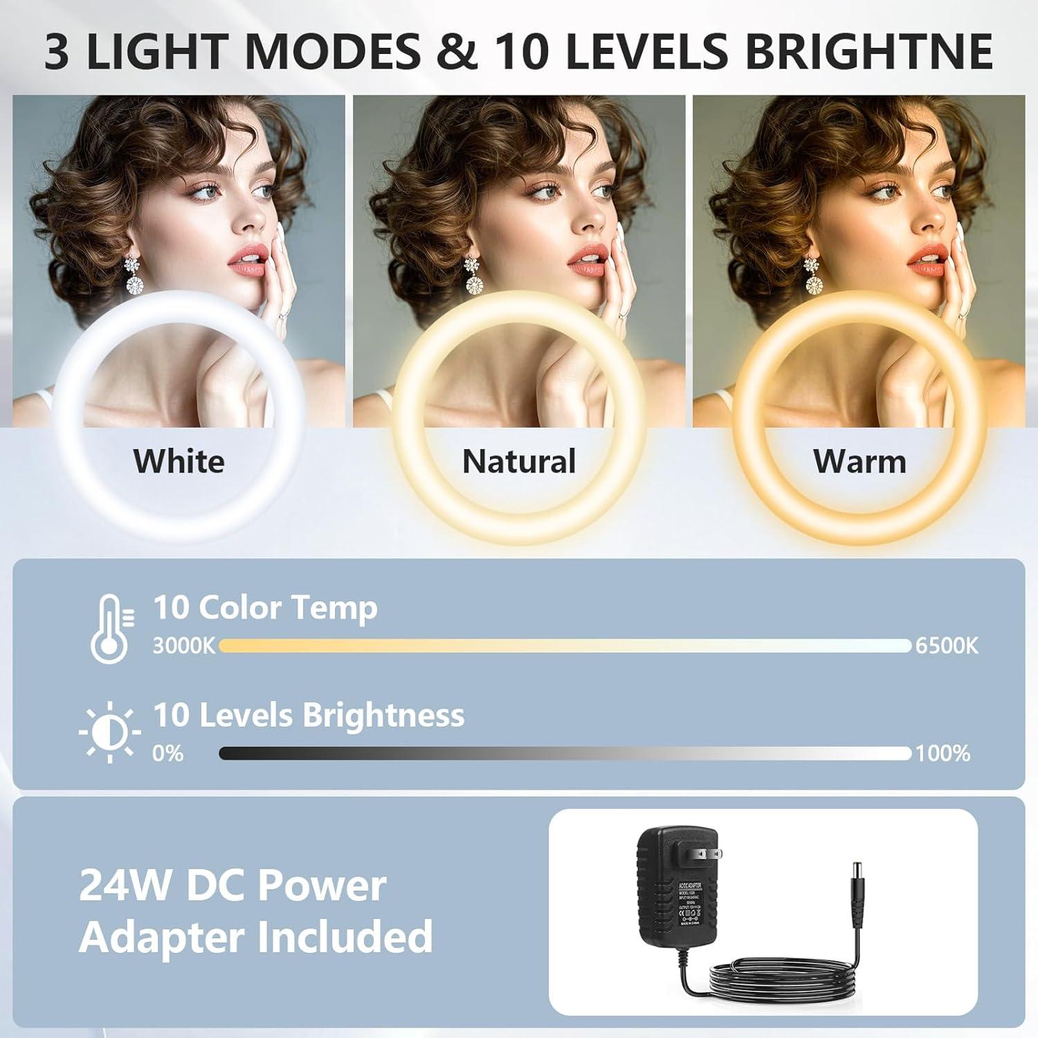 Luz de Anillo Selfie 30cm QEUOOIY con Trípode 160cm LED