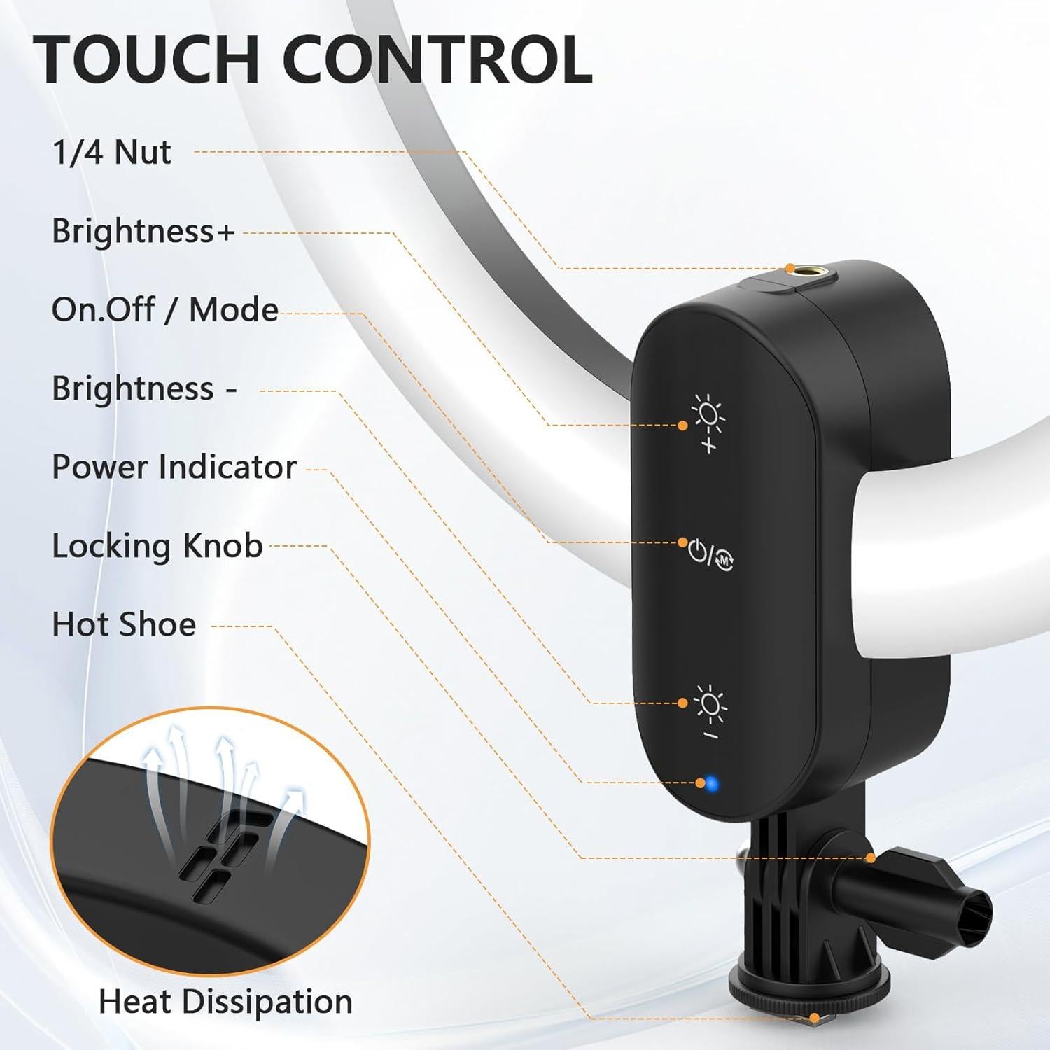 Luz de Anillo Selfie 30cm QEUOOIY con Trípode 160cm LED