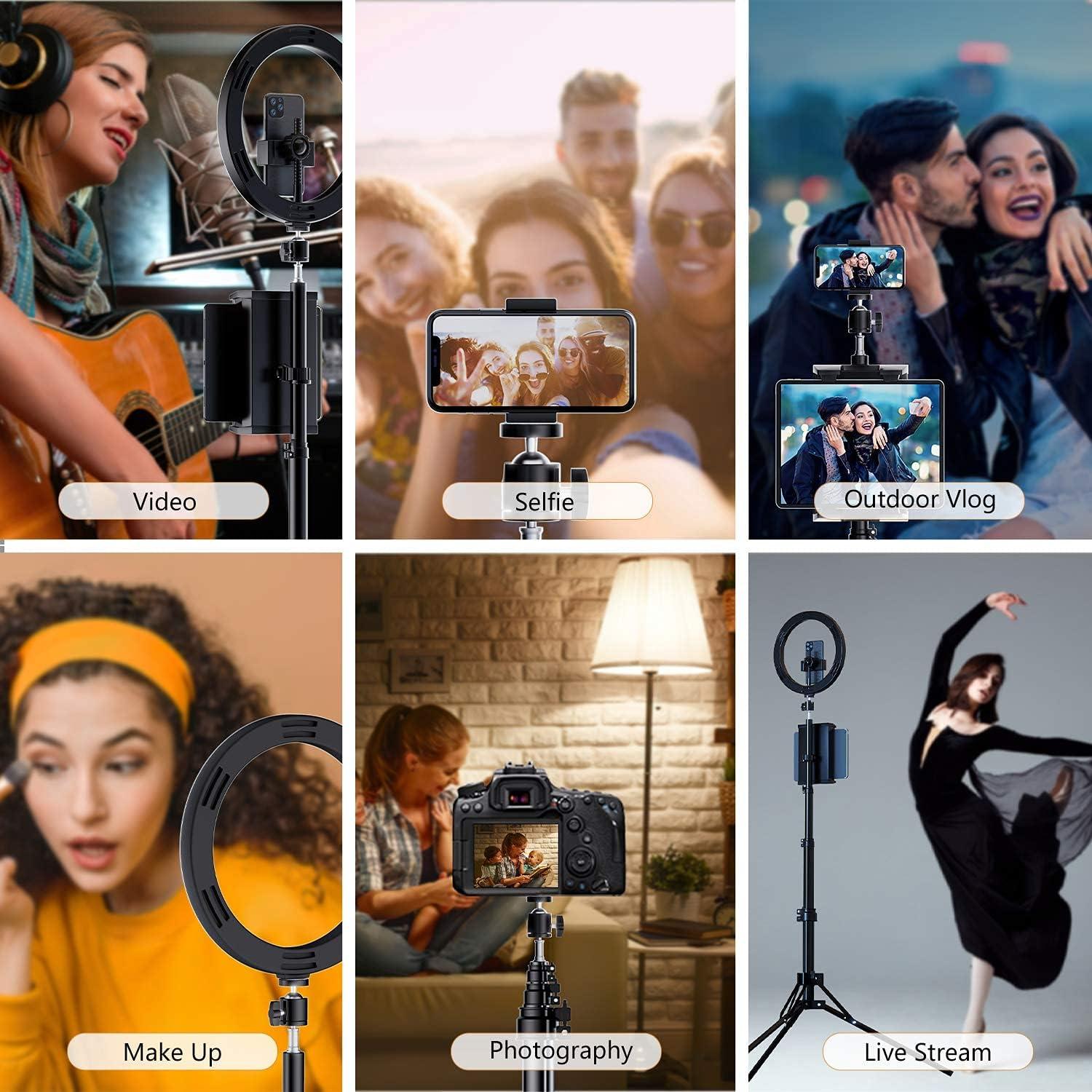 Anillo de Luz LED 30 cm PEYOU con Trípode 182.88 cm y Soportes