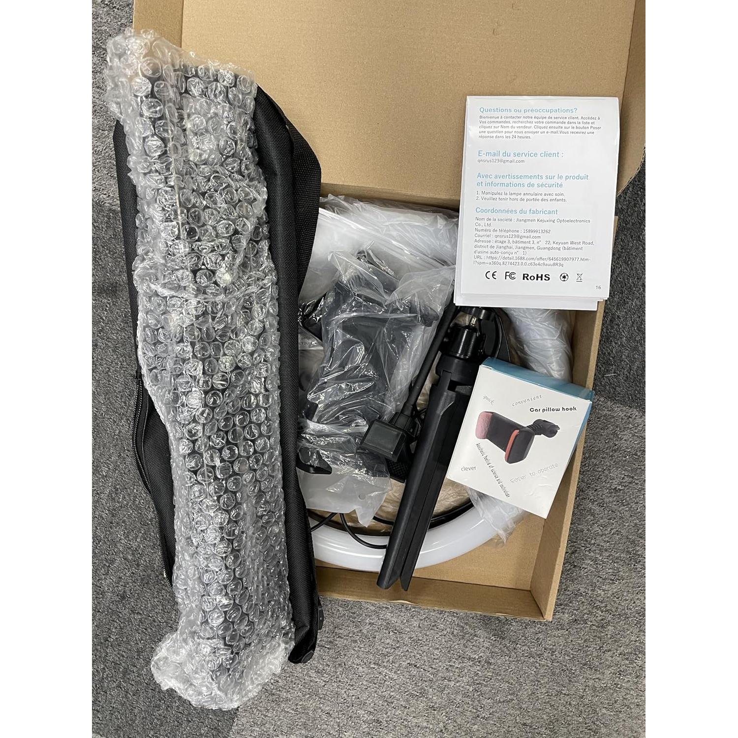 Anillo de Luz LED 30 cm PEYOU con Trípode 182.88 cm y Soportes