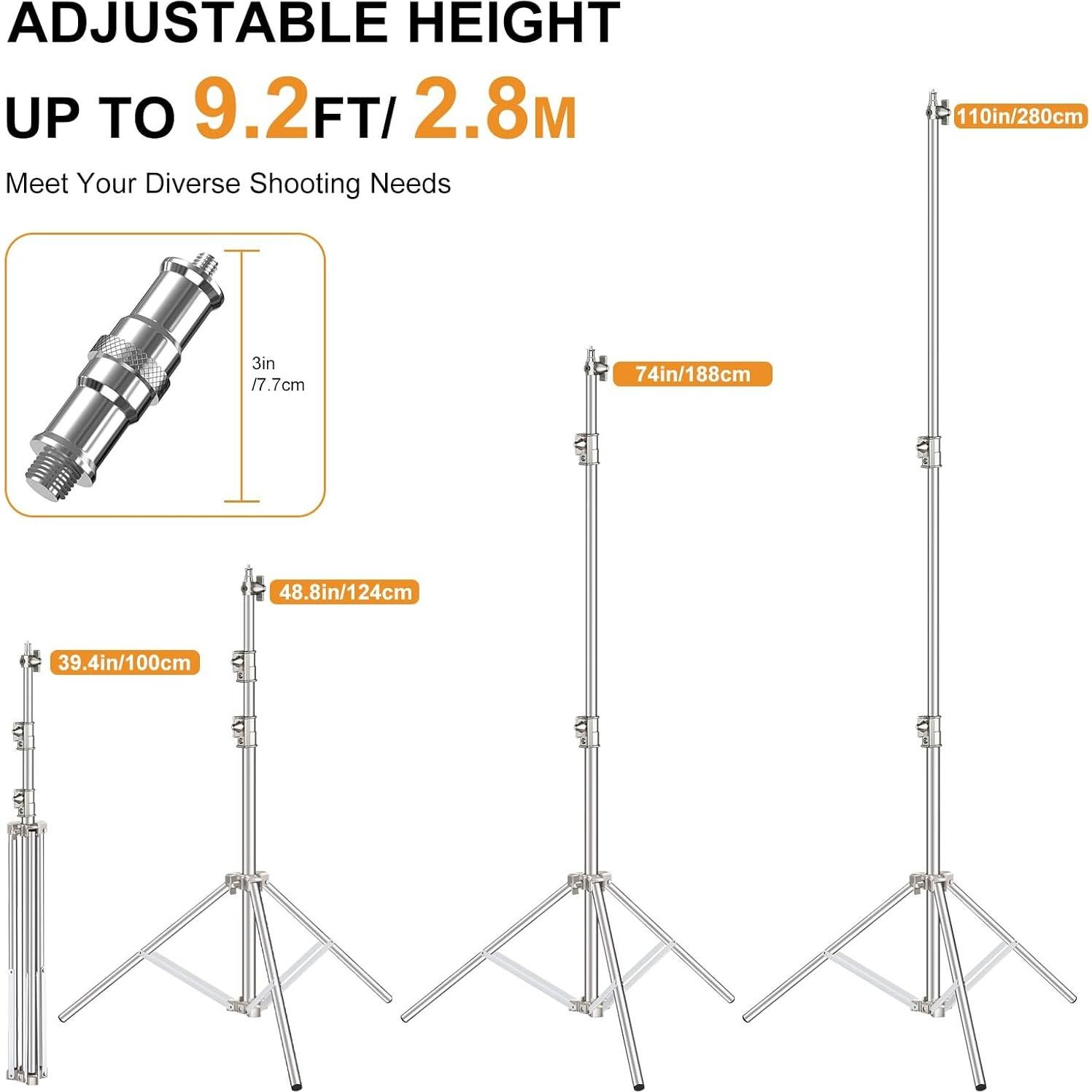 Trípode de Acero Inoxidable Anautin 2.8m Soporte Pesado