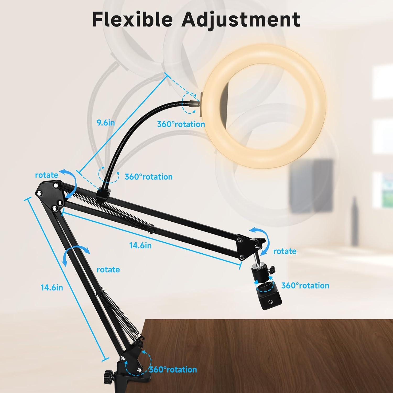 Anillo de Luz RGB 20.32 cm con Montura para Cámara y Teléfono