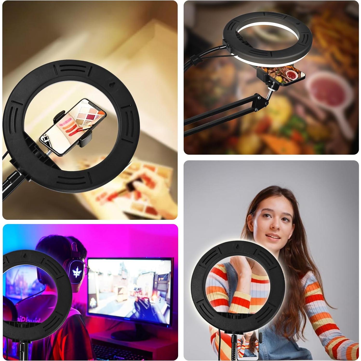 Anillo de Luz RGB 20.32 cm con Montura para Cámara y Teléfono