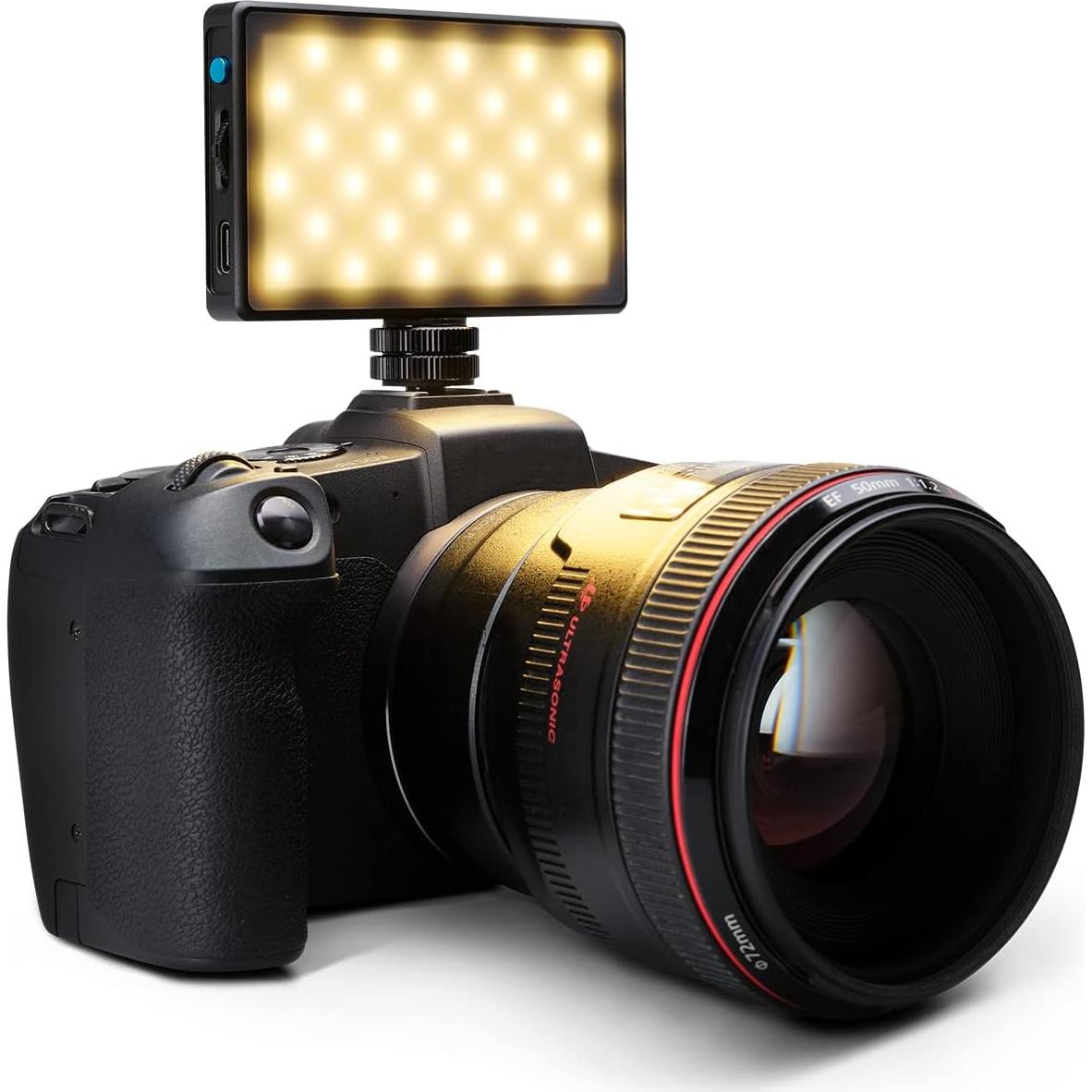 Bicolor Panel Mini LED Light for Professional DSLR Cameras | Adjustable Panel Mini, LCD Display | Photo and Video Lighting, Long Battery Life | Fits Sony, Nikon, Canon, Fuji, Panasonic