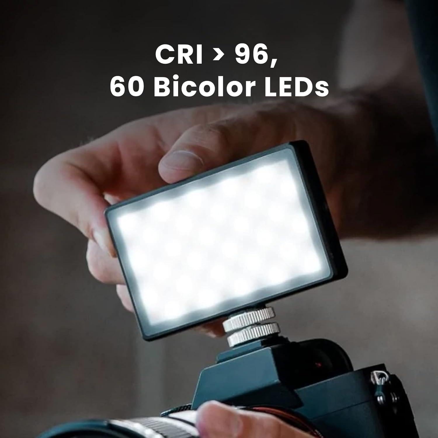 Bicolor Panel Mini LED Light for Professional DSLR Cameras | Adjustable Panel Mini, LCD Display | Photo and Video Lighting, Long Battery Life | Fits Sony, Nikon, Canon, Fuji, Panasonic