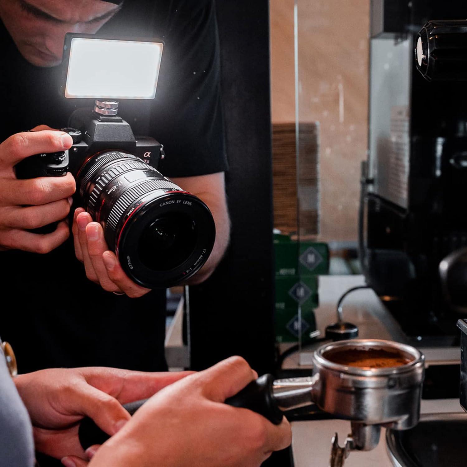 Bicolor Panel Mini LED Light for Professional DSLR Cameras | Adjustable Panel Mini, LCD Display | Photo and Video Lighting, Long Battery Life | Fits Sony, Nikon, Canon, Fuji, Panasonic