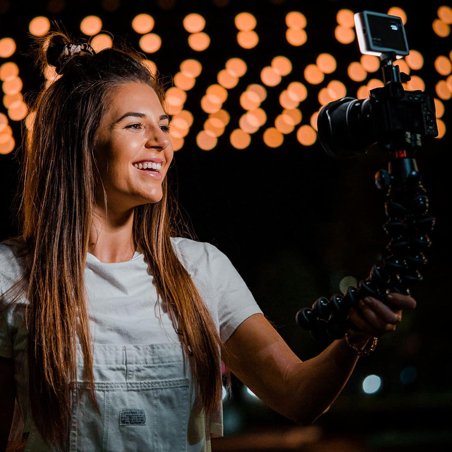 Bicolor Panel Mini LED Light for Professional DSLR Cameras | Adjustable Panel Mini, LCD Display | Photo and Video Lighting, Long Battery Life | Fits Sony, Nikon, Canon, Fuji, Panasonic