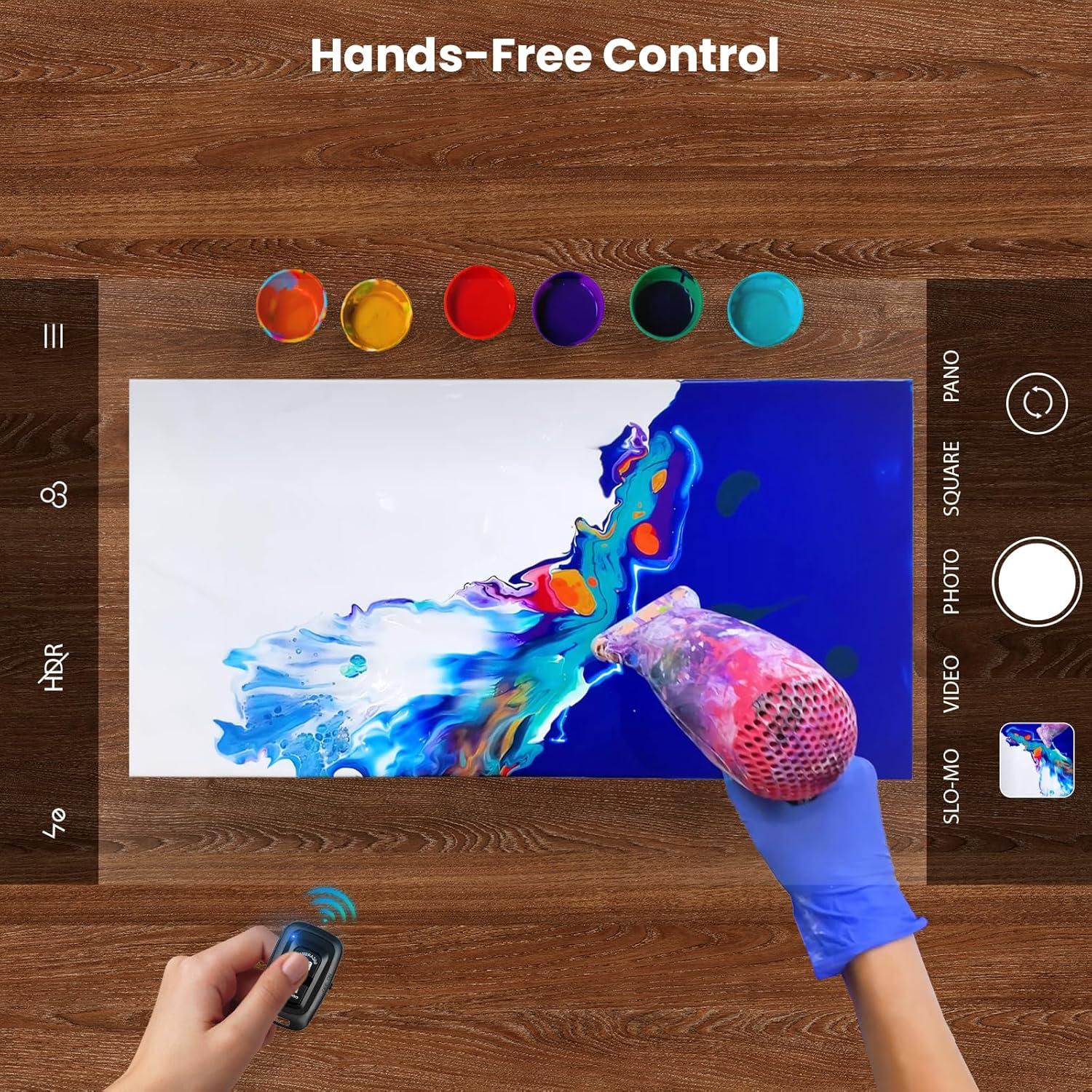 Soporte de cámara LUXSURE con luz anular 25.4 cm para teléfono