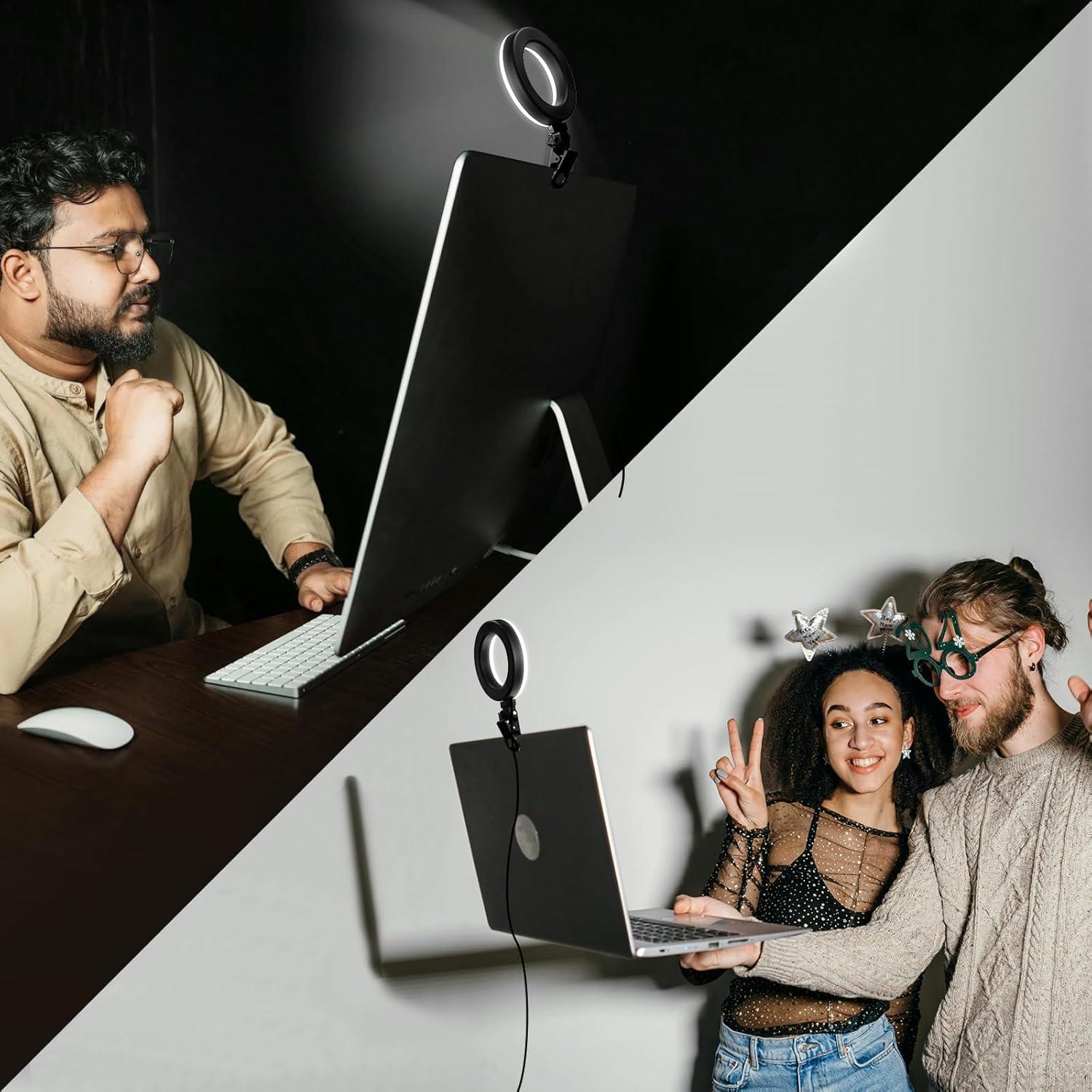 Anillo de Luz LED Clip para Laptop Baoyi MY048 10 Niveles Brillo