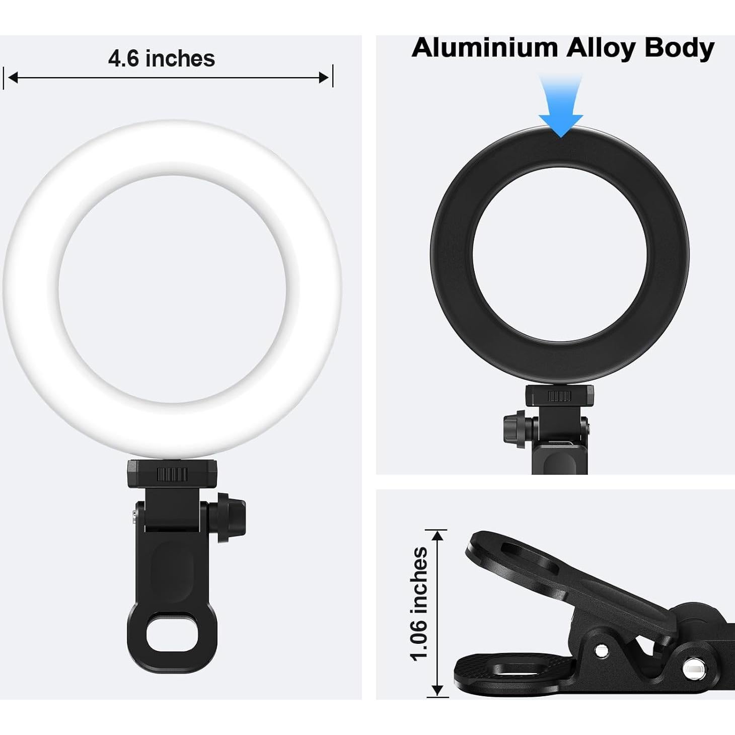 Anillo de Luz LED Clip para Laptop Baoyi MY048 10 Niveles Brillo