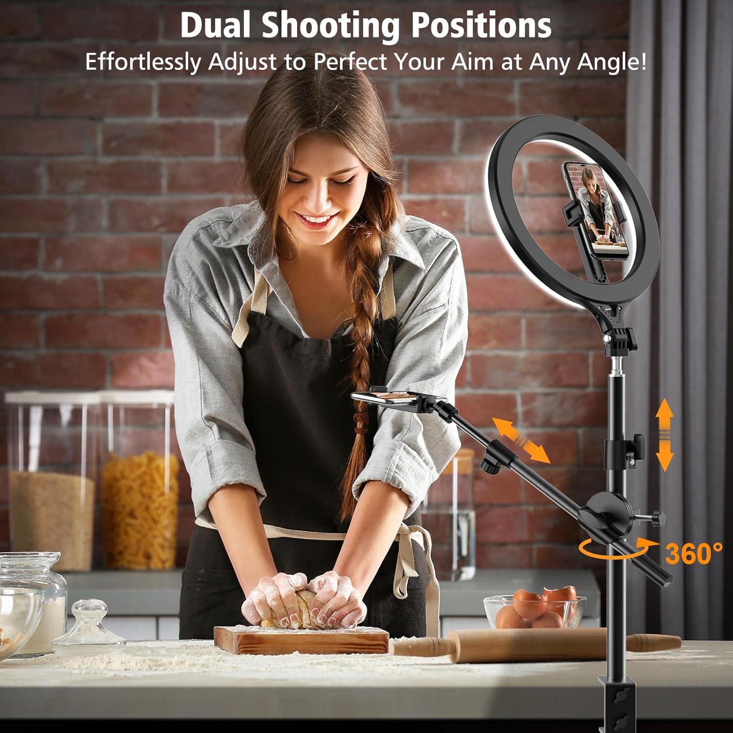 Anillo de Luz LED 27.94 cm con Soporte para Teléfono Flaurentz