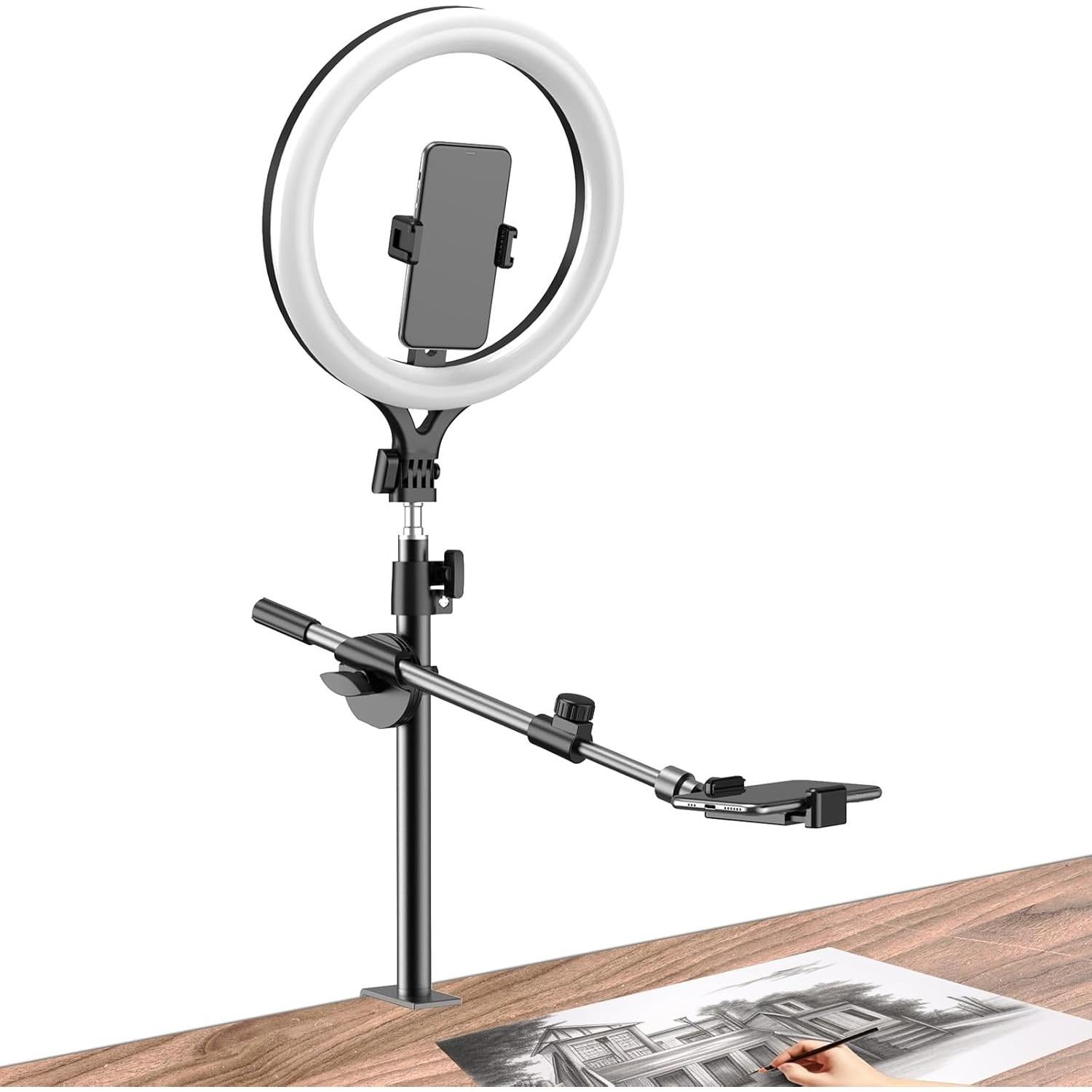 Anillo de Luz LED 27.94 cm con Soporte para Teléfono Flaurentz