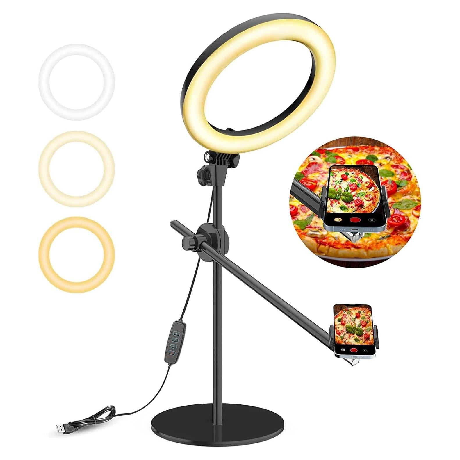 LUXSURE Anillo de Luz para Escritorio con Soporte Ajustable 26.67 cm