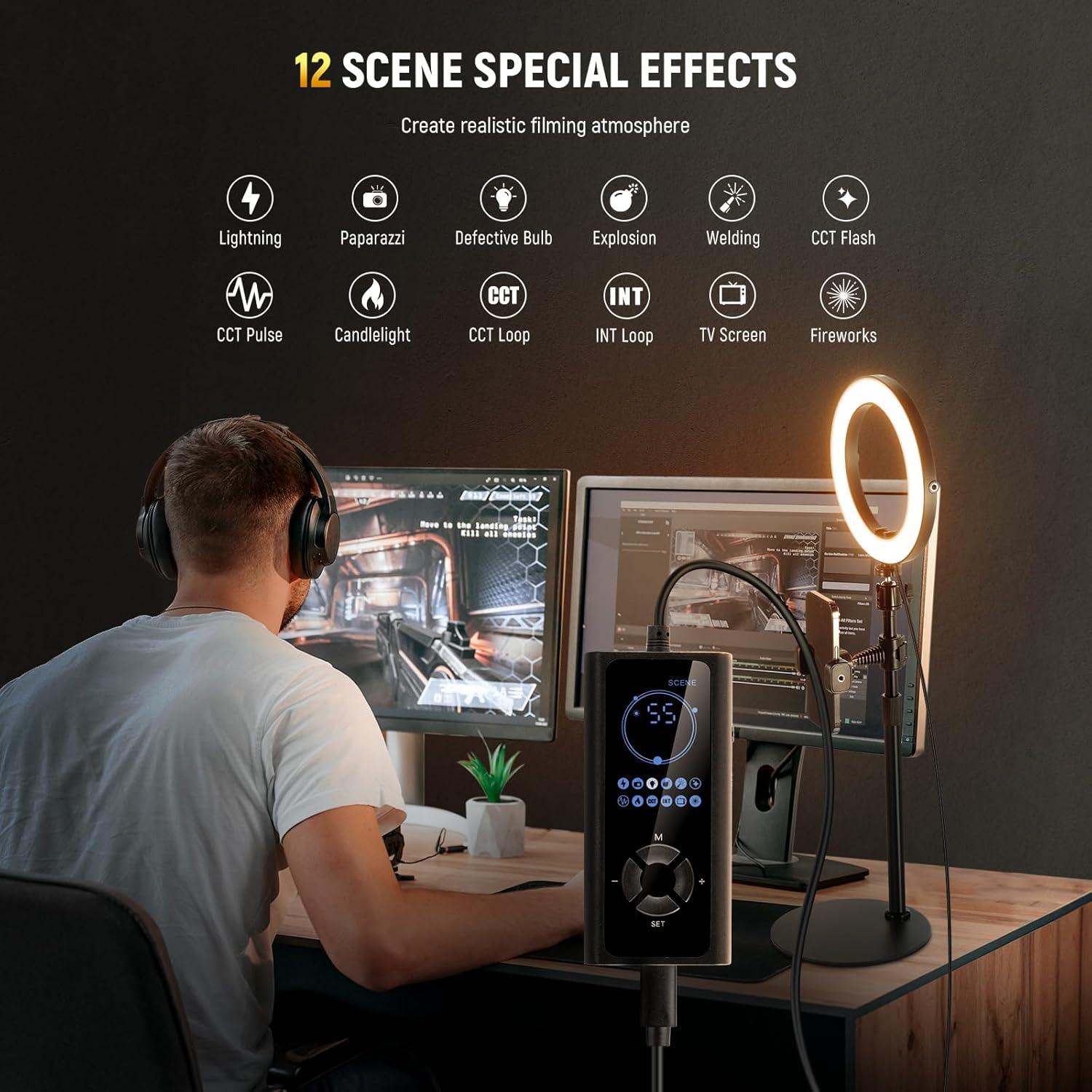 Luz de Anillo LED NEEWER 18W 8" con Soporte Ajustable