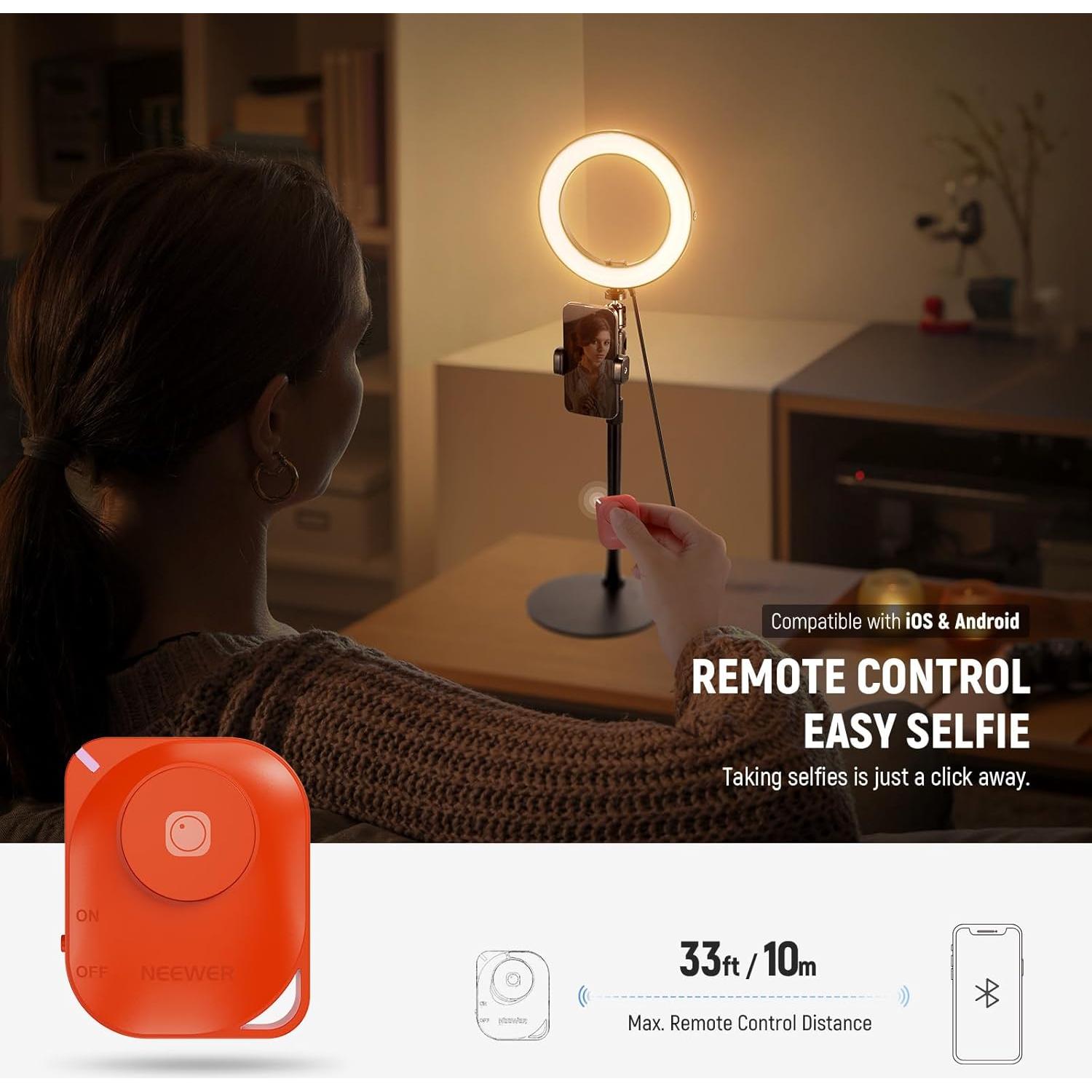 Luz de Anillo LED NEEWER 18W 8" con Soporte Ajustable