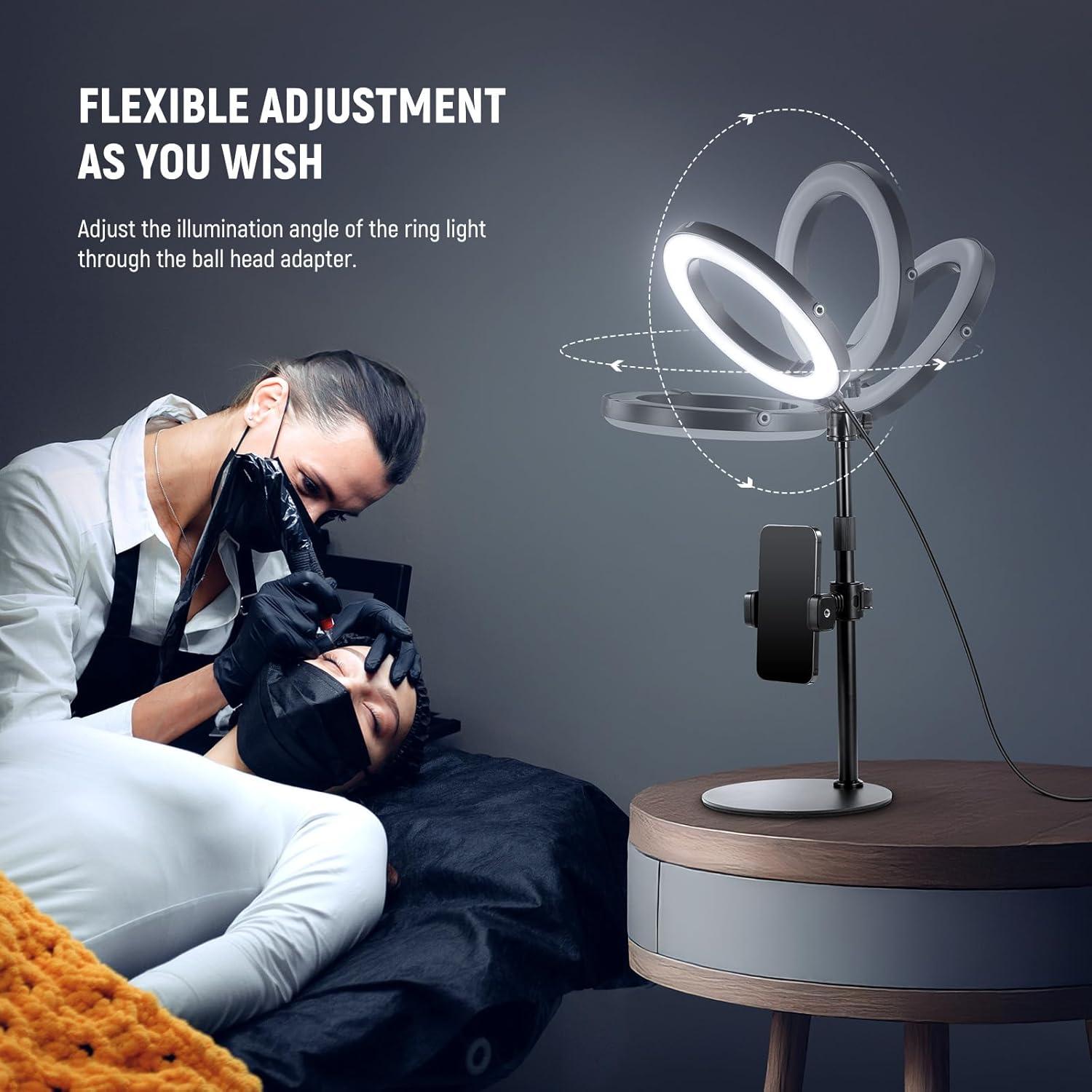 Luz de Anillo LED NEEWER 18W 8" con Soporte Ajustable