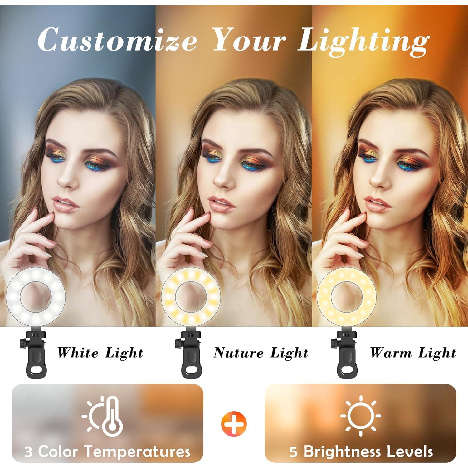 Luz de Anillo LED Mojimdo 3.5" Regulable con Temporizador