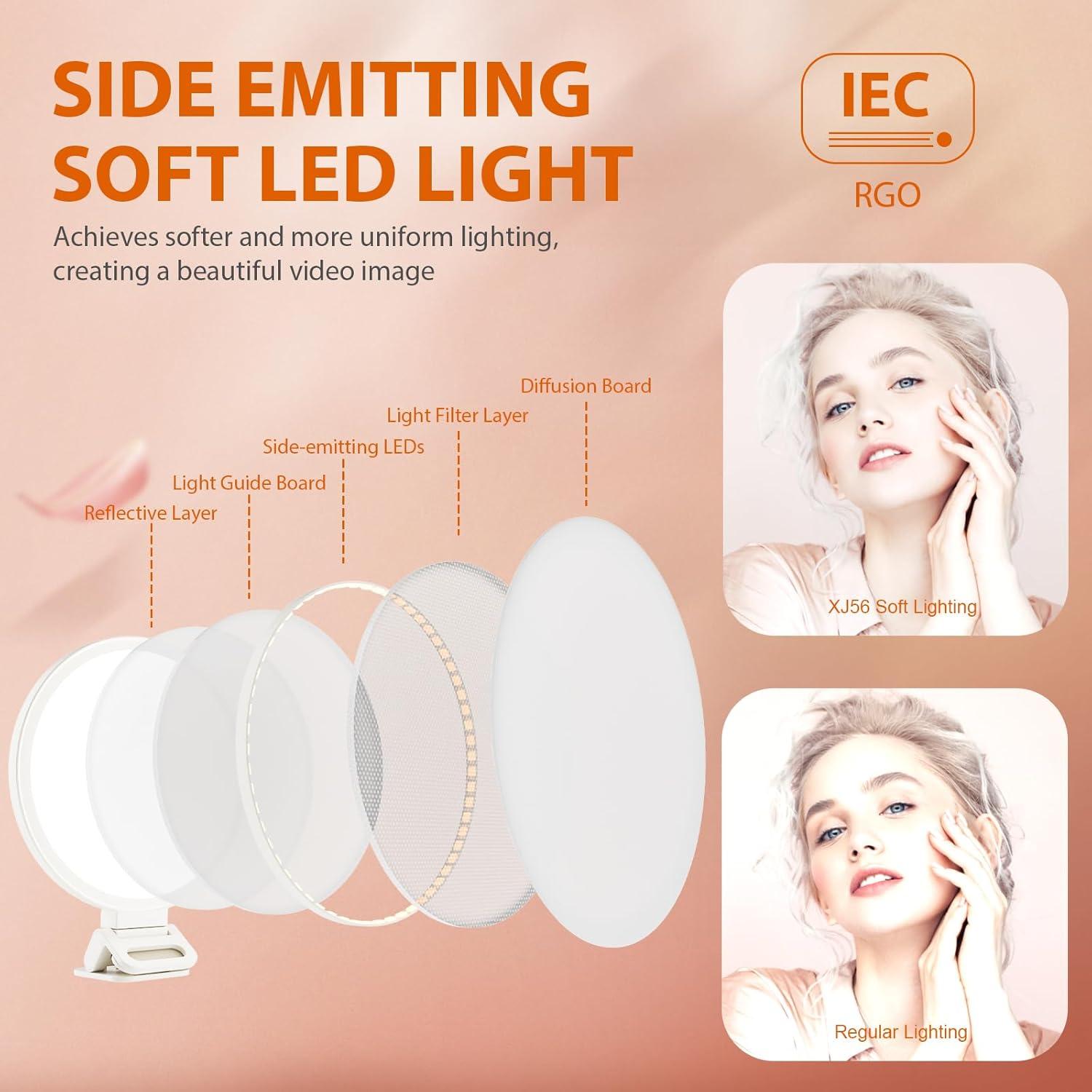 Luz de Anillo Clip-On ACMEZING con 60 LED y 3 Modos de Color