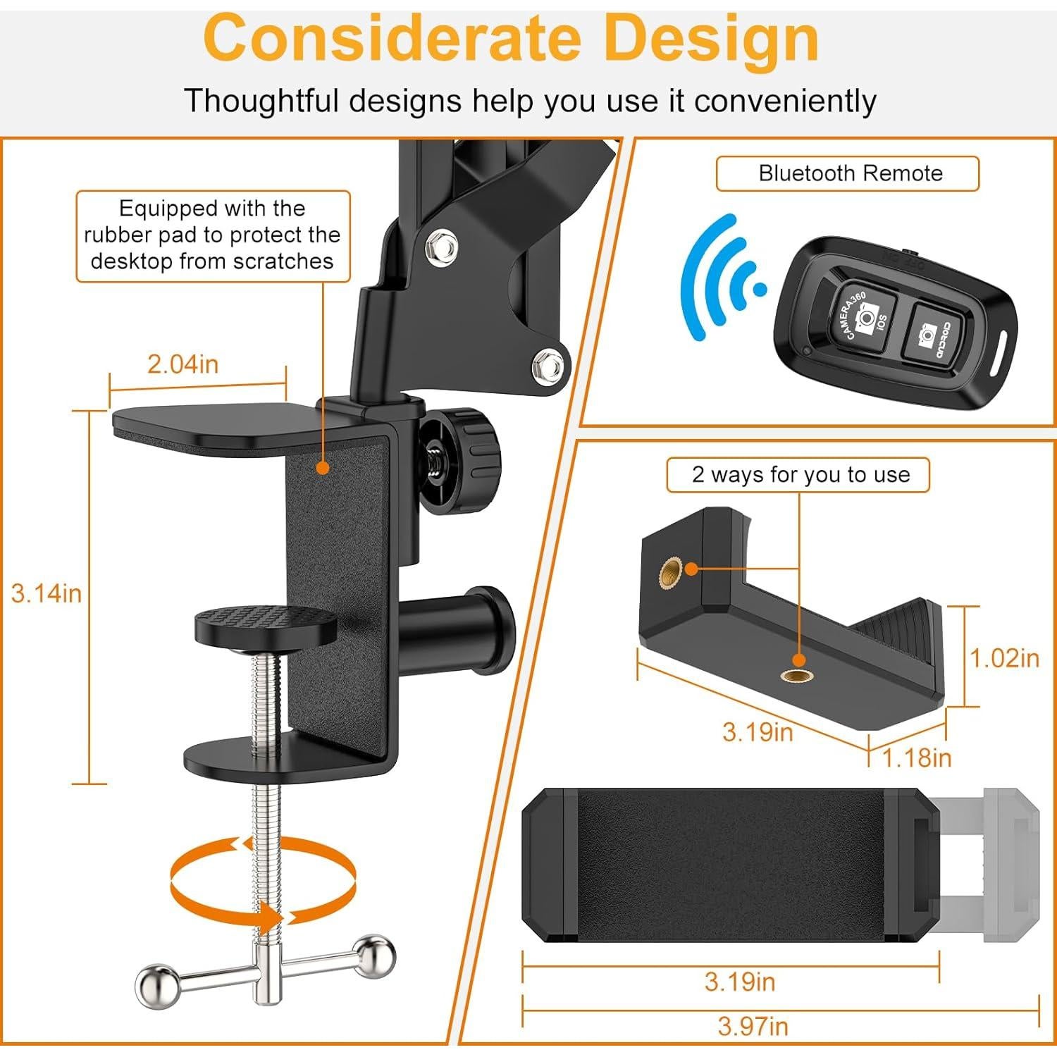 Soporte de Teléfono con Luz LED Gepege JDSD60 60 LED