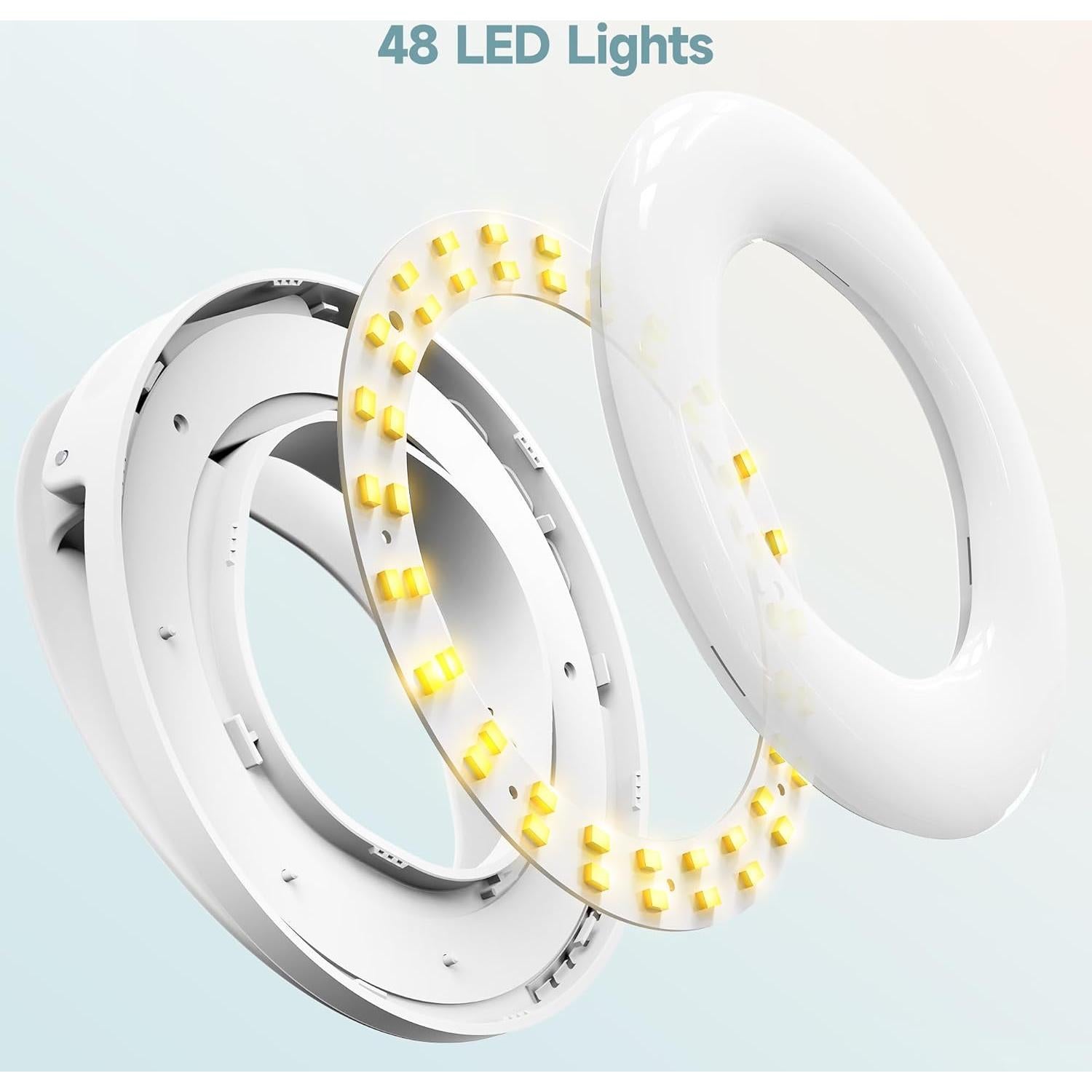 Luz de Anillo Selfie Recargable Qirita 3 Modos 94mm