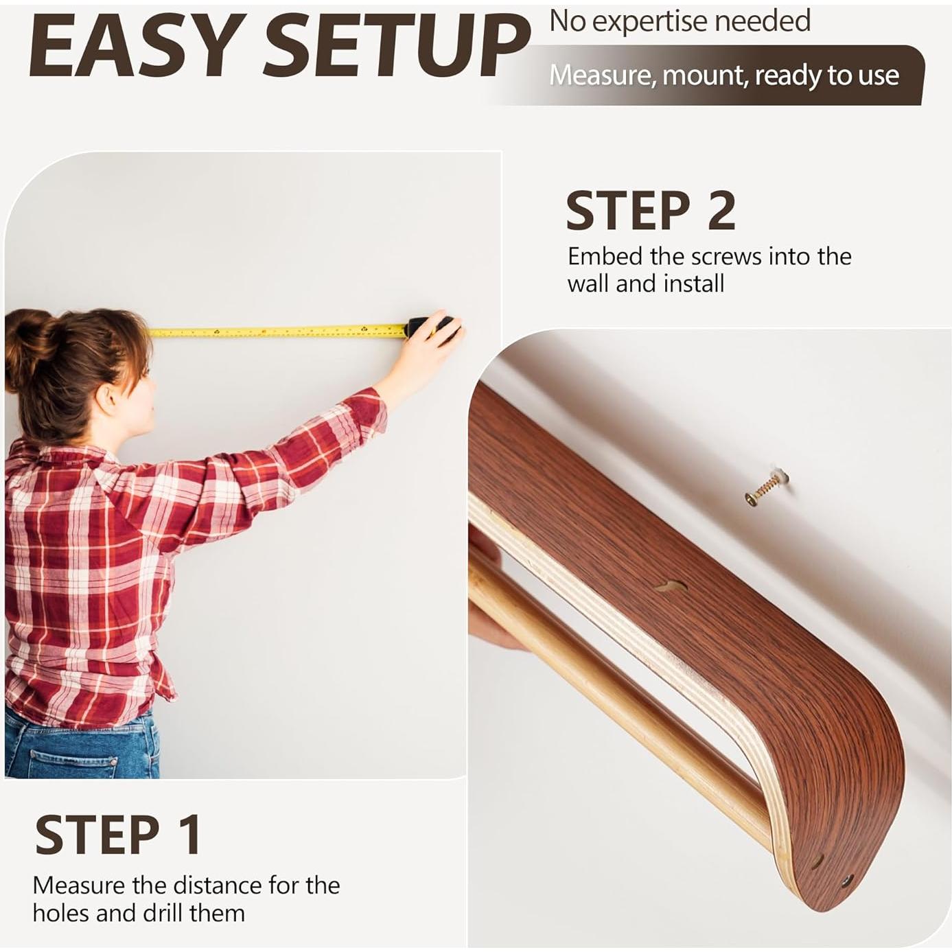 Soporte Doble para Toallas Arget de Madera y Bambú