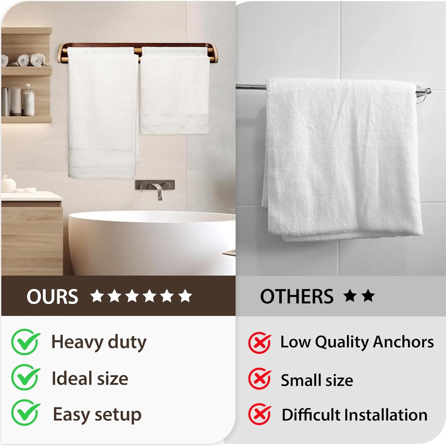 Soporte Doble para Toallas Arget de Madera y Bambú