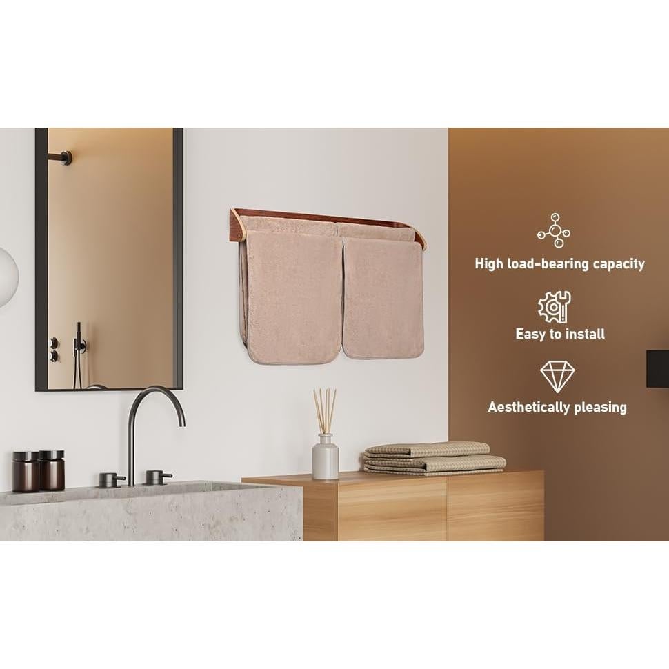 Soporte Doble para Toallas Arget de Madera y Bambú