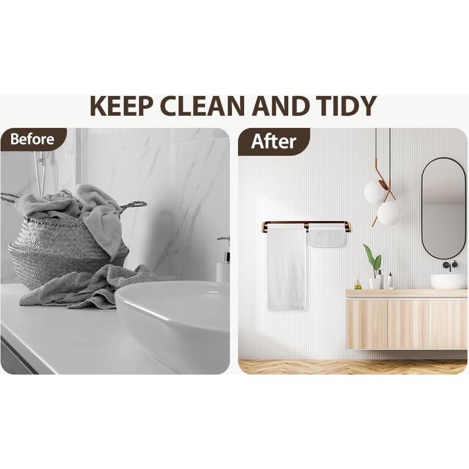 Soporte Doble para Toallas Arget de Madera y Bambú