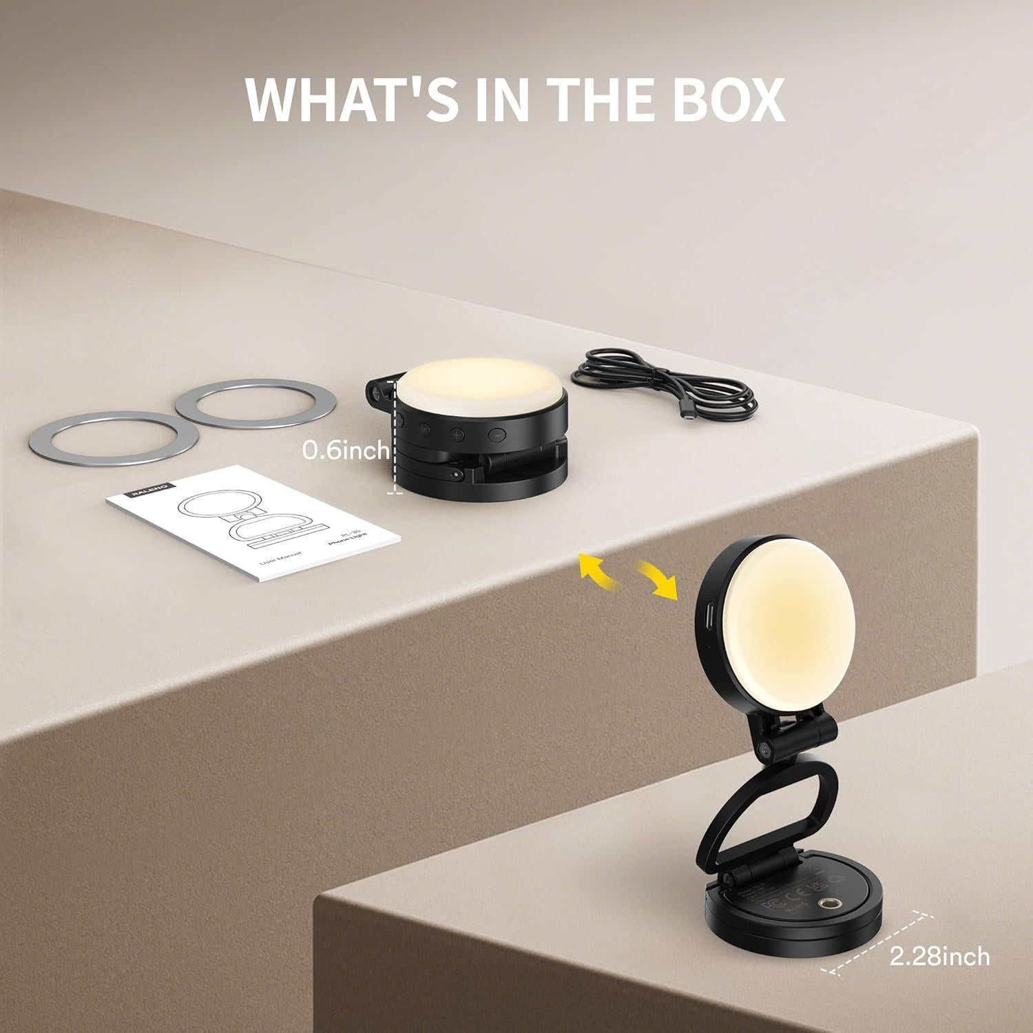 Luz Selfie RALENO PL-30 Magnética para iPhone y Android