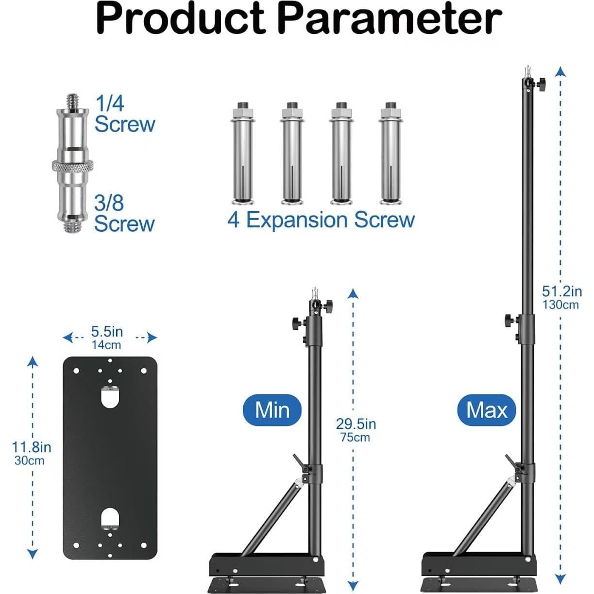 Soporte de Montaje de Luz de Anillo Apoueik SJJ-1 Ajustable 75-130cm