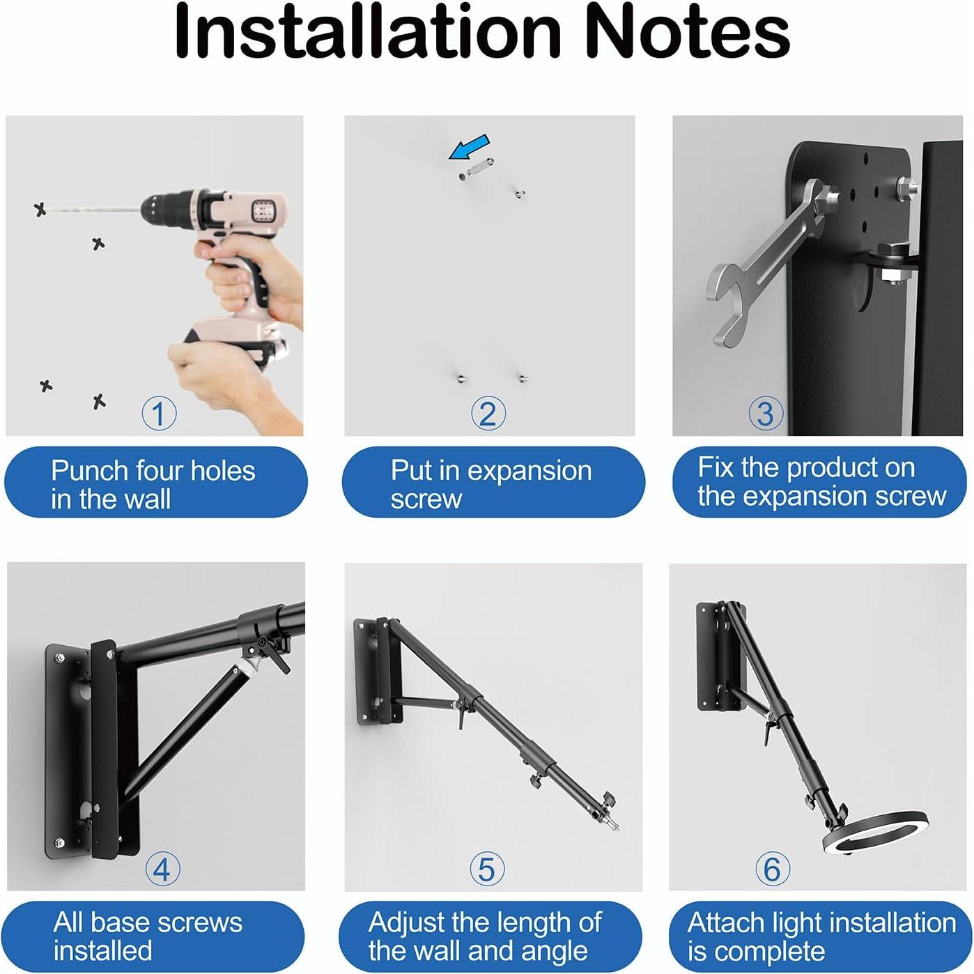 Soporte de Montaje de Luz de Anillo Apoueik SJJ-1 Ajustable 75-130cm