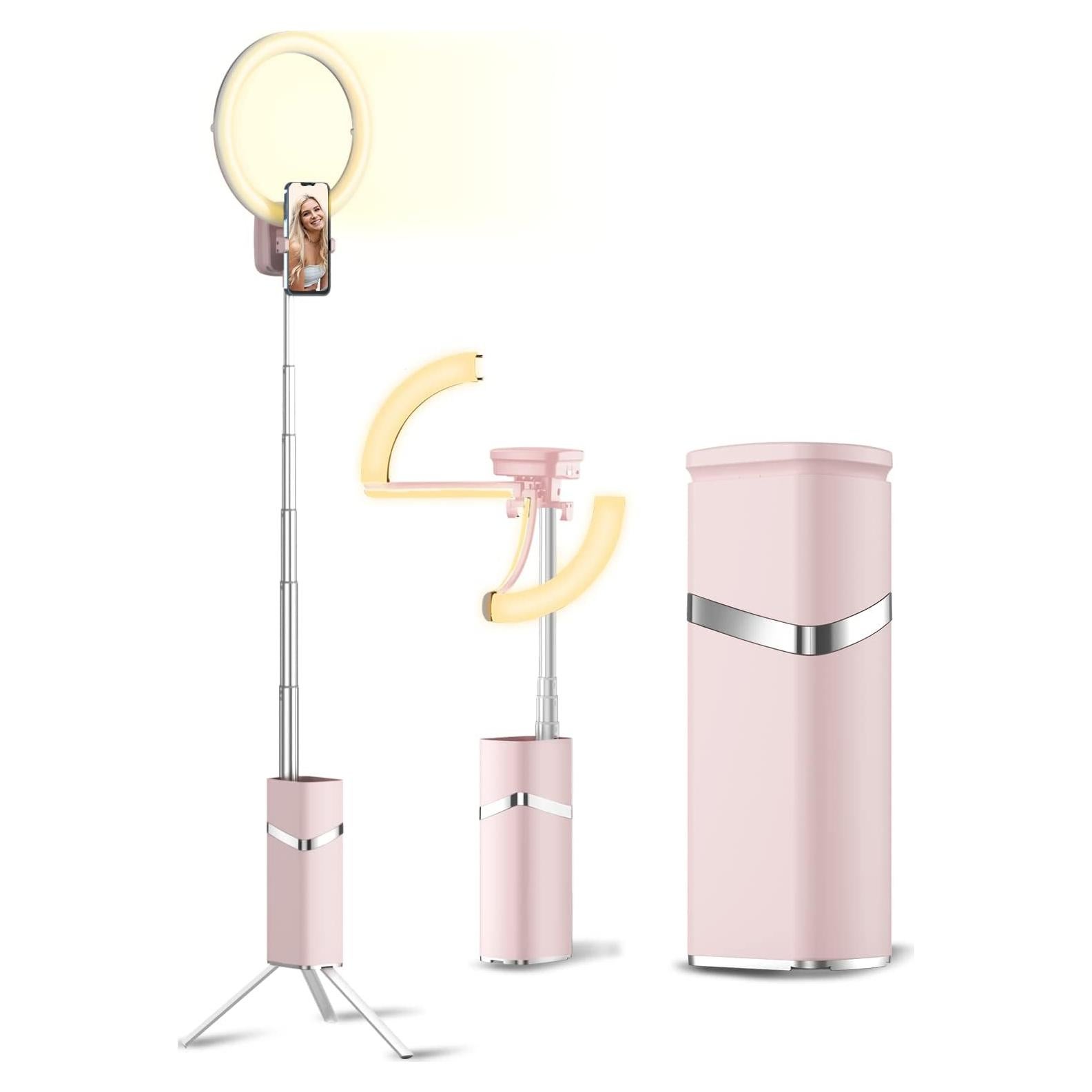 Anillo de Luz Plegable Woumlaiy 10'' con Trípode Extensible 200 cm