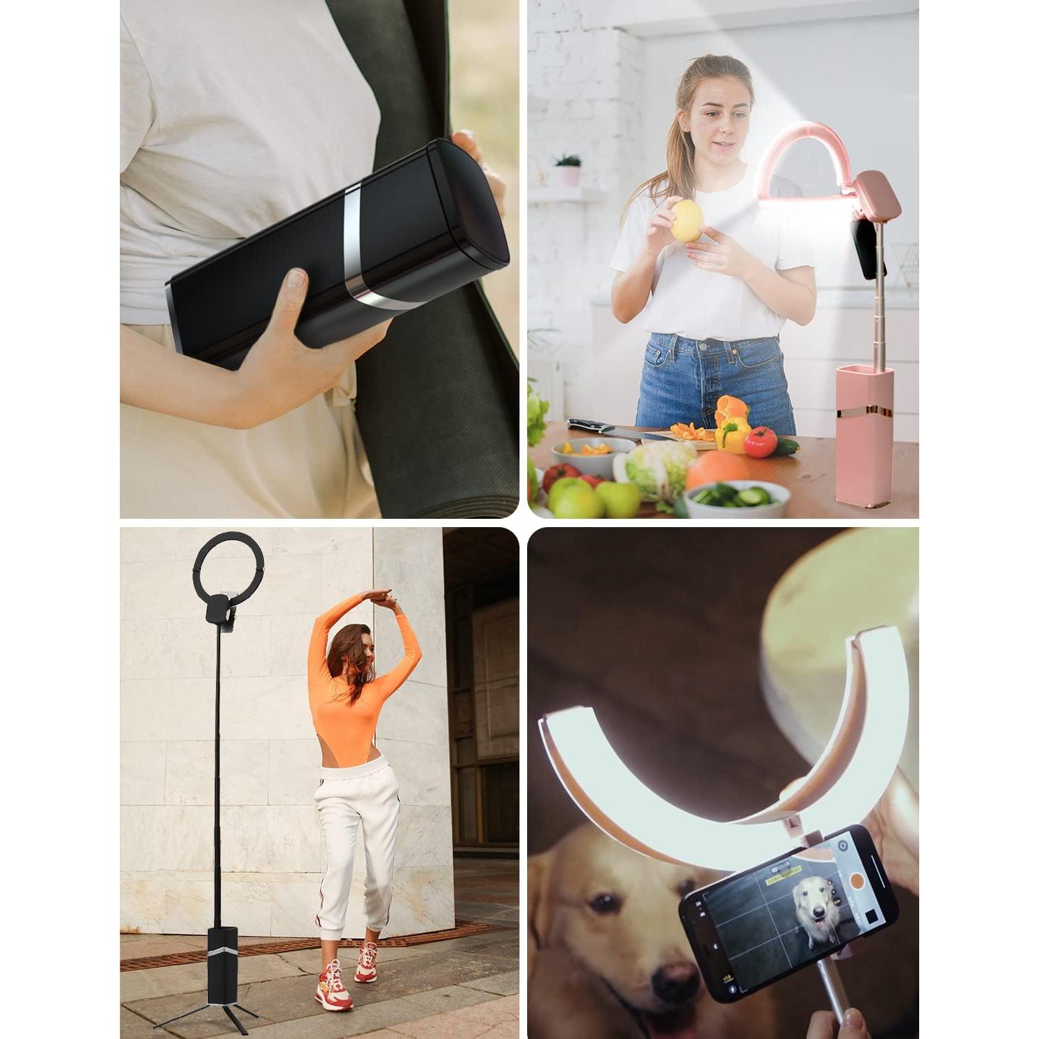 Anillo de Luz Plegable Woumlaiy 10'' con Trípode Extensible 200 cm