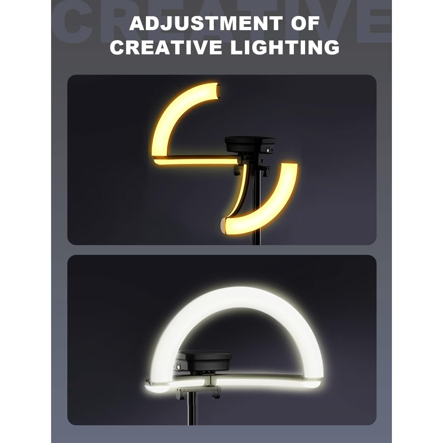 Anillo de Luz Plegable Woumlaiy 10'' con Trípode Extensible 200 cm