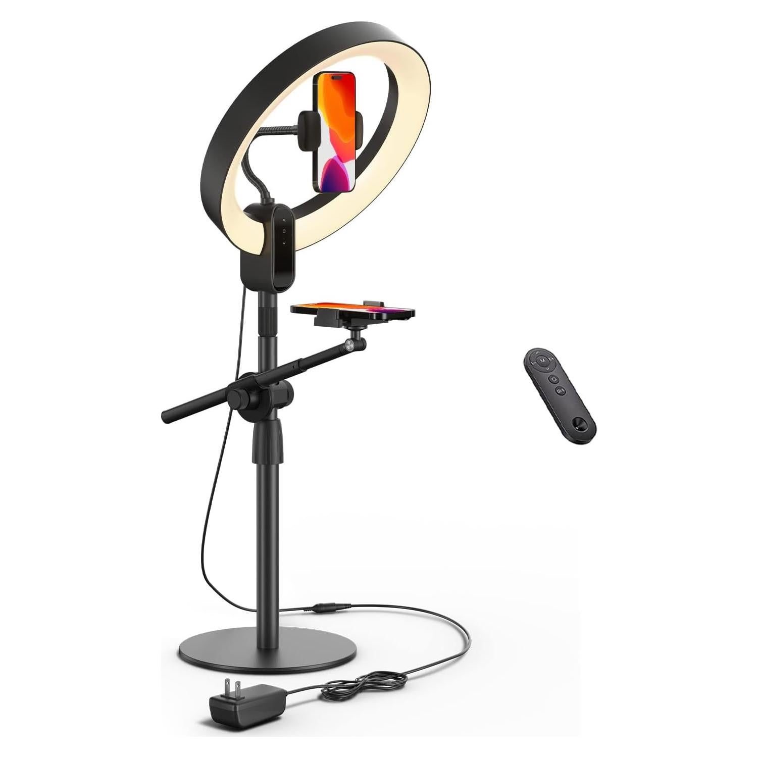 Luz de Anillo 30 cm SupeDesk con Soporte Doble para Teléfono