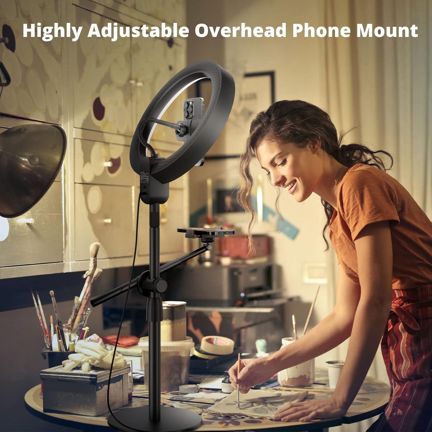 Luz de Anillo 30 cm SupeDesk con Soporte Doble para Teléfono