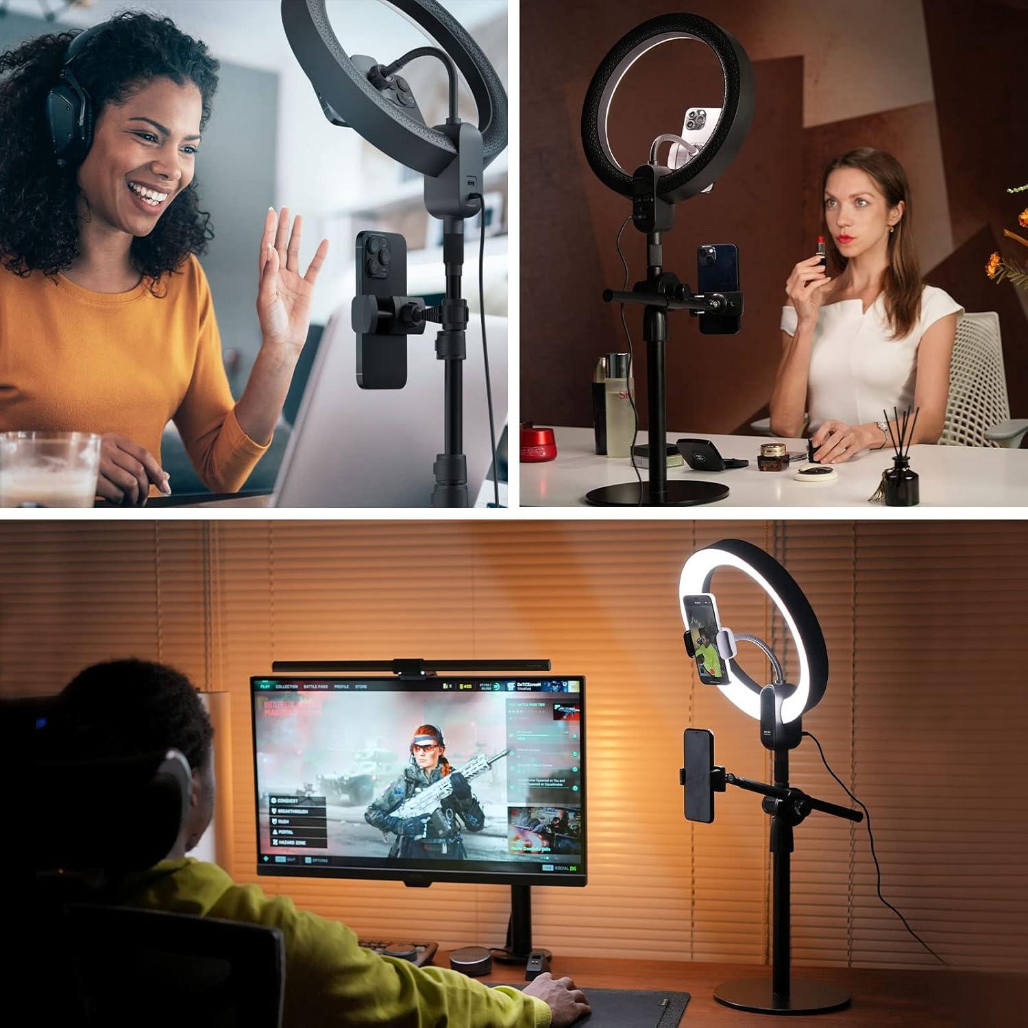 Luz de Anillo 30 cm SupeDesk con Soporte Doble para Teléfono