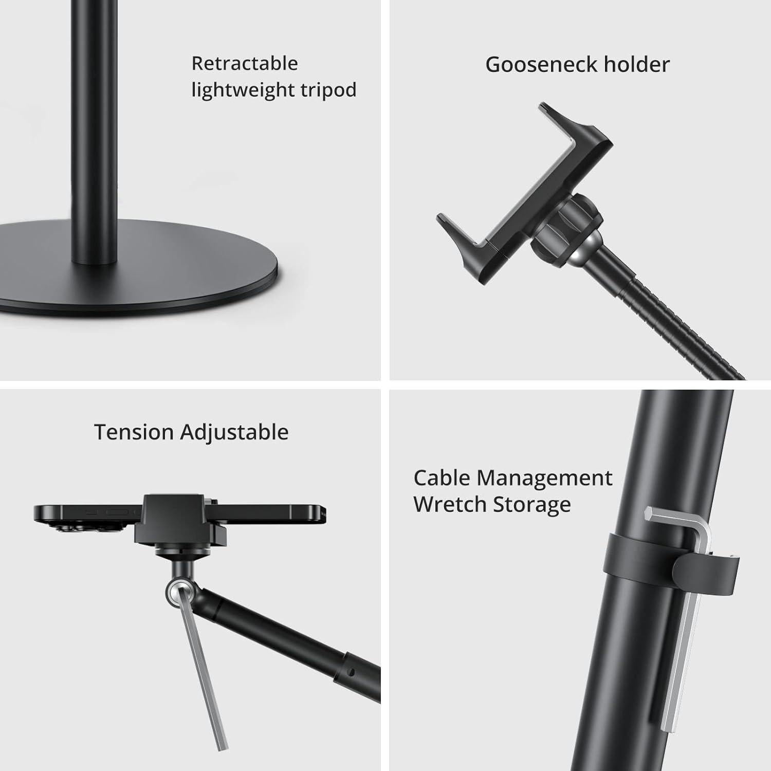 Luz de Anillo 30 cm SupeDesk con Soporte Doble para Teléfono