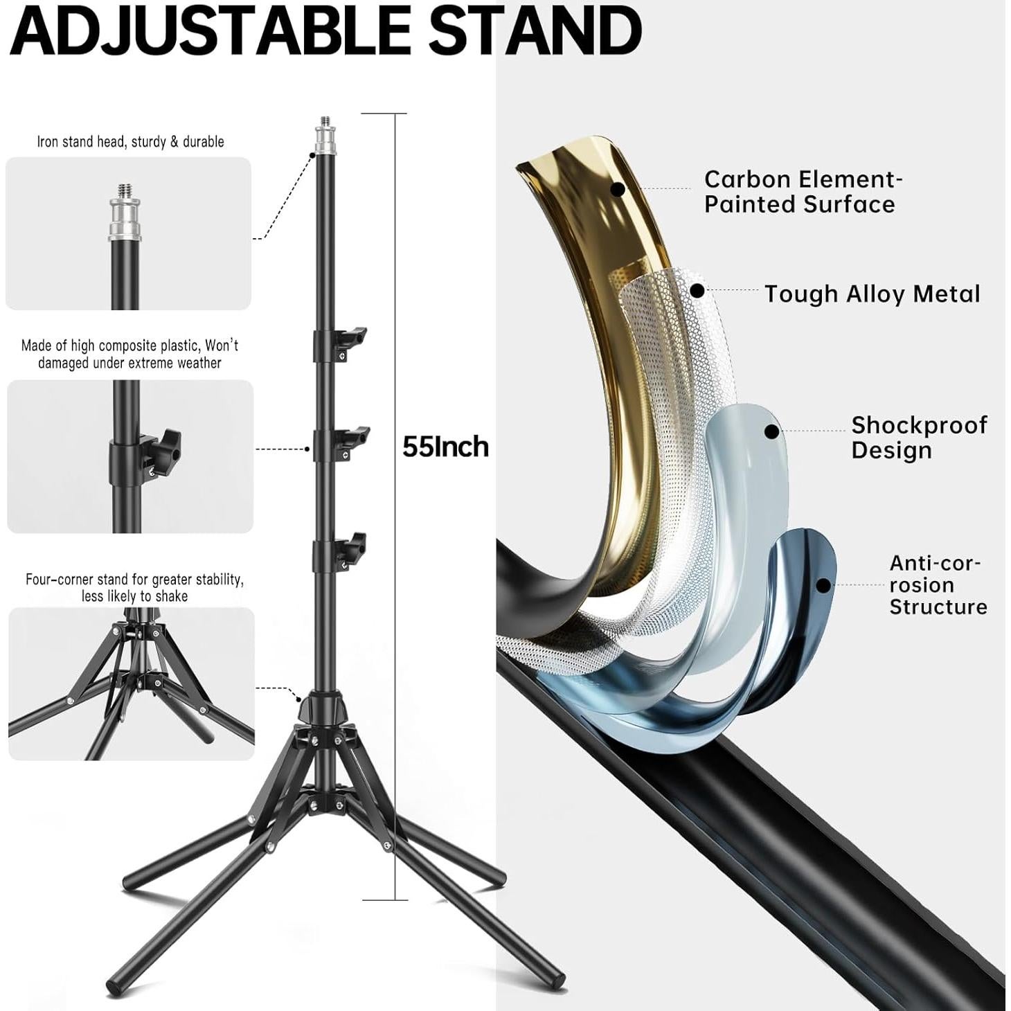 Anillo de Luz LED GBYOND 13.5" con Soporte Ajustable 55"