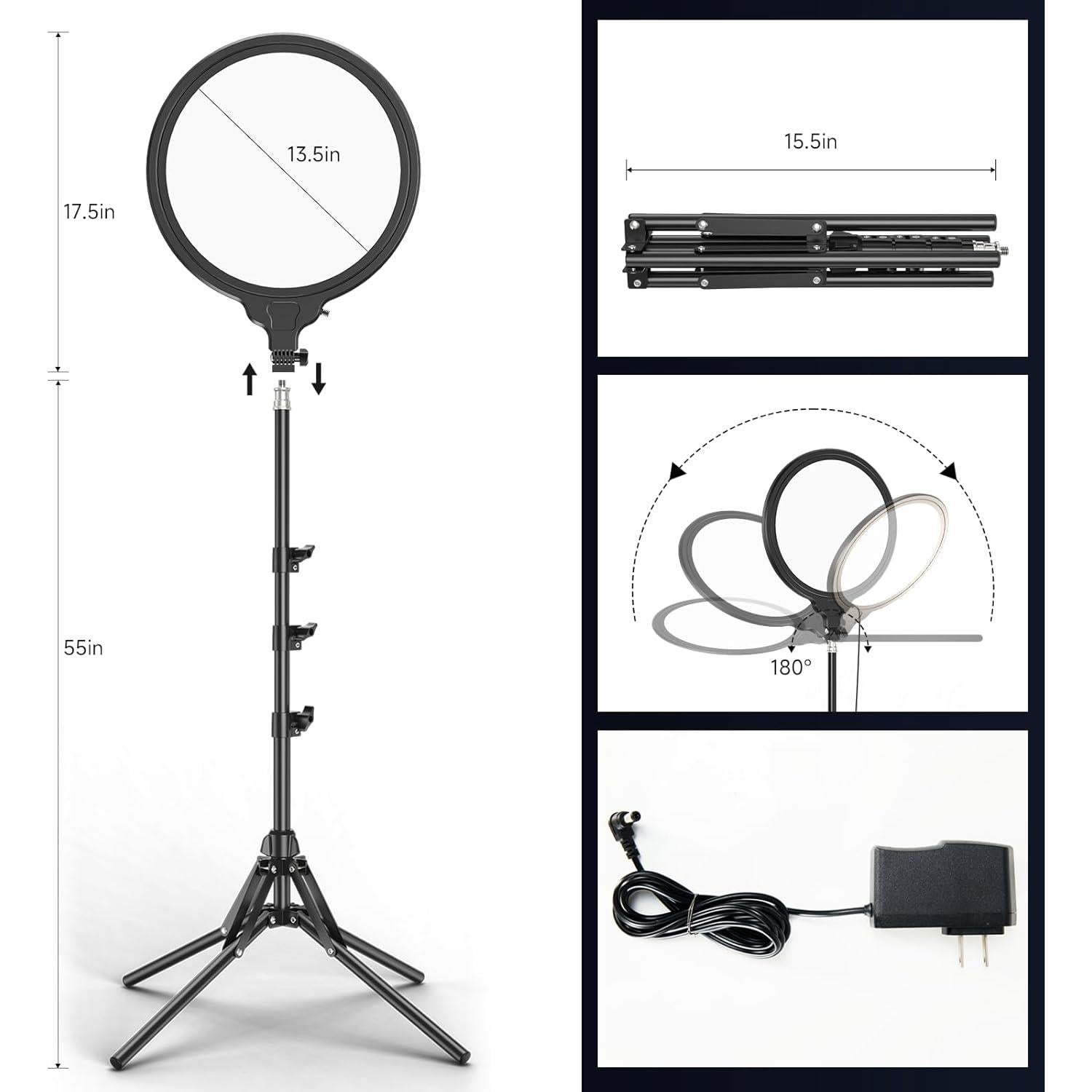 Anillo de Luz LED GBYOND 13.5" con Soporte Ajustable 55"