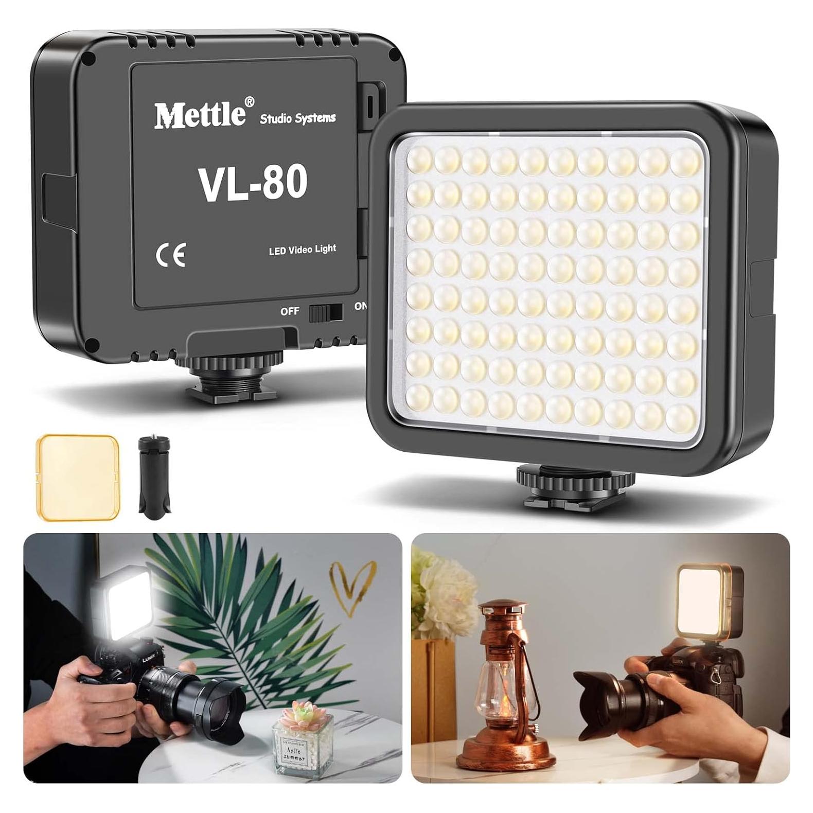 Luz de Video LED Mettlelite VL80 Portátil con Mini Trípode